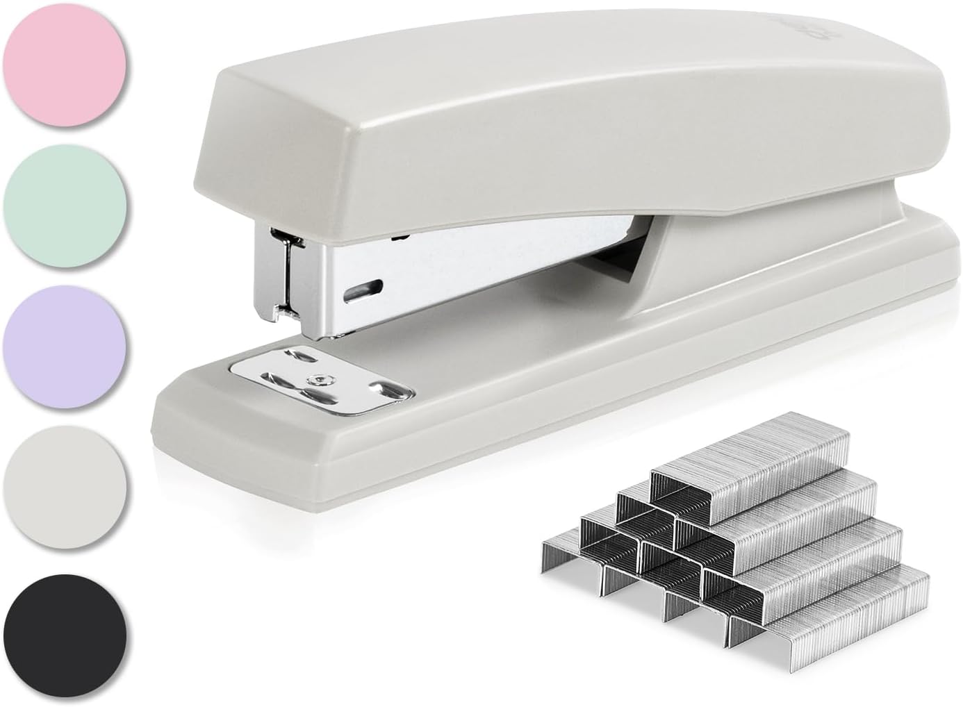 Deli Stapler, Desktop Staplers with 640 Staples, Office Stapler, 25 Sheet Capacity, White