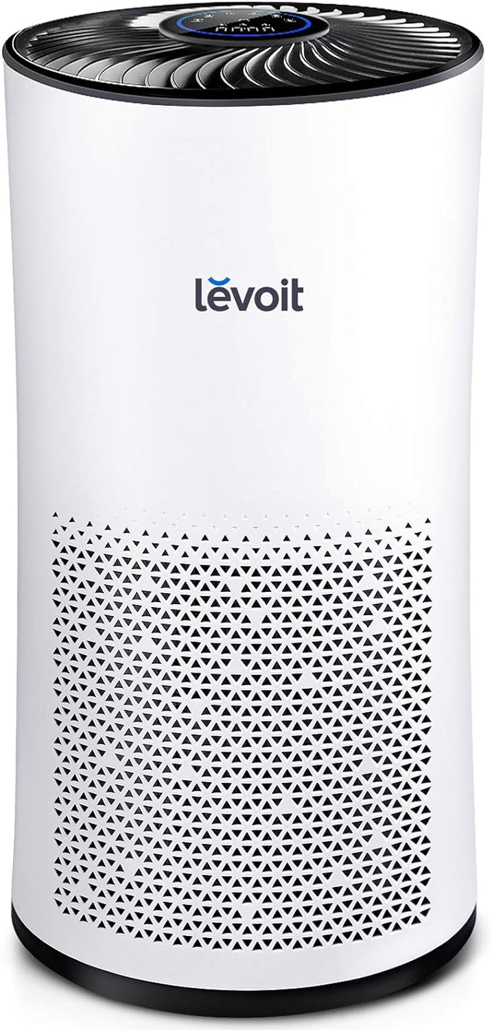 LEVOIT Air Purifiers for Home Large Room With Air Quality Monitor, Quiet Odor Eliminators for Bedroom, HEPA Filter, Auto Mode, Cleaners for Allergies, Pets, Smoke, Mold, Pollen, Dust, LV-H133, White