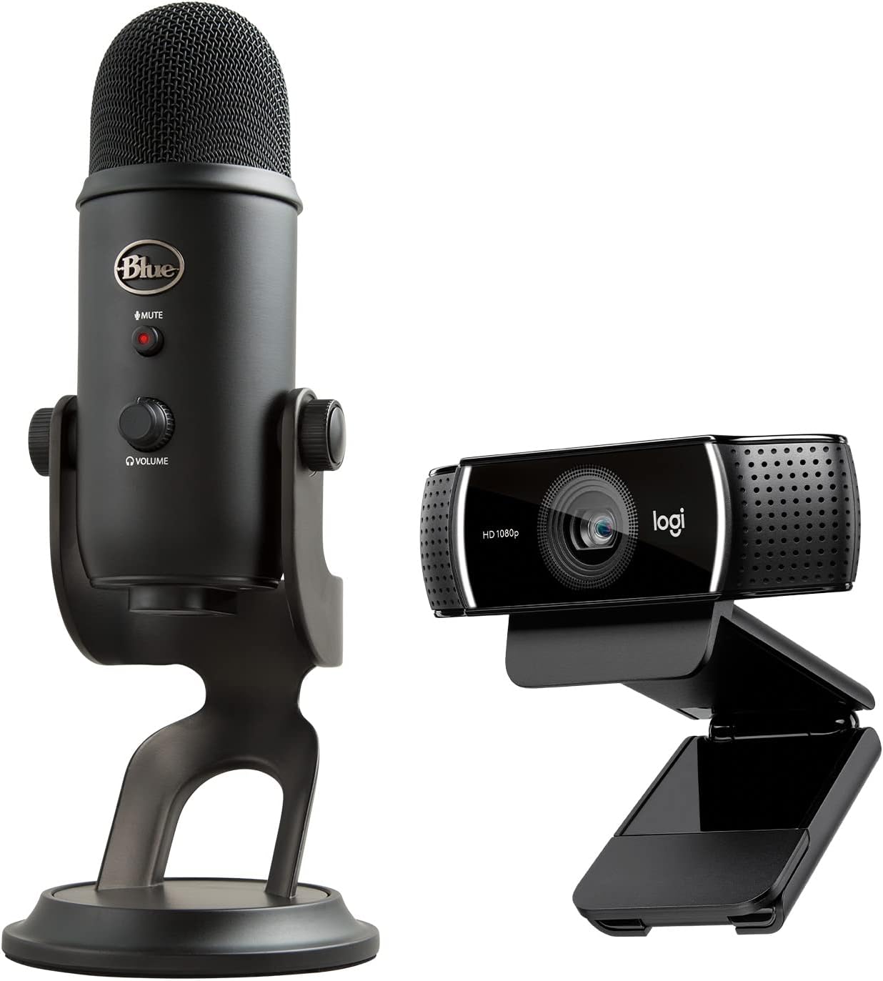 Blue Yeti Premium USB Gaming Microphone for Streaming, Blue VO!CE Software, PC, Podcast, Studio, Computer Mic, Exclusive Streamlabs Themes   C922x Pro Stream Webcam - Blackout