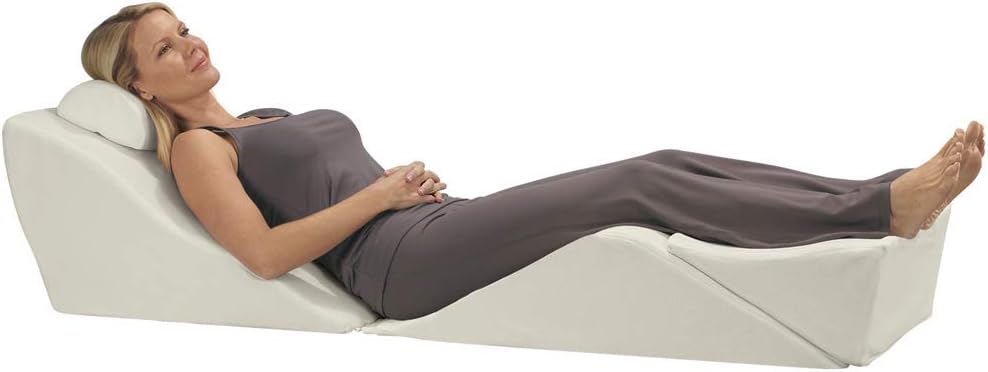 Contour BackMax Bed Wedge Lumbar Support System - Multi-Positional Back, Leg & Knee Elevation Pillows for Sleep & Recovery with Orthopedic Zero Gravity Weightless Comfort - Bonus Half RollNeckPillow