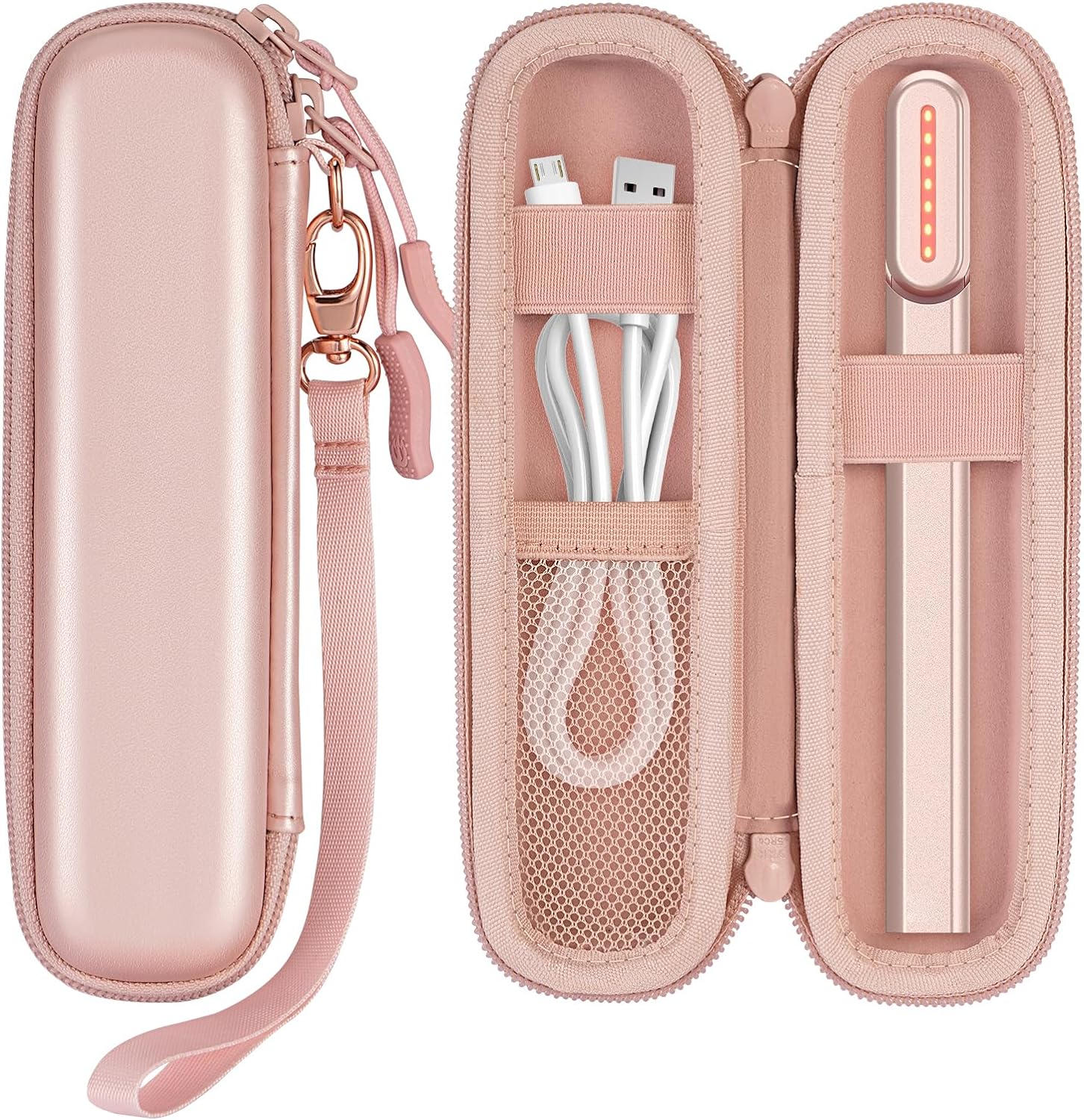 SITHON Hard Shell Travel Case for SolaWave 4-in-1 Facial Wand/Radiant Renewal Wand (V2.0), EVA Protective Portable Storage Carrying Case with Hand Strap (Case Only) (Rose Gold)