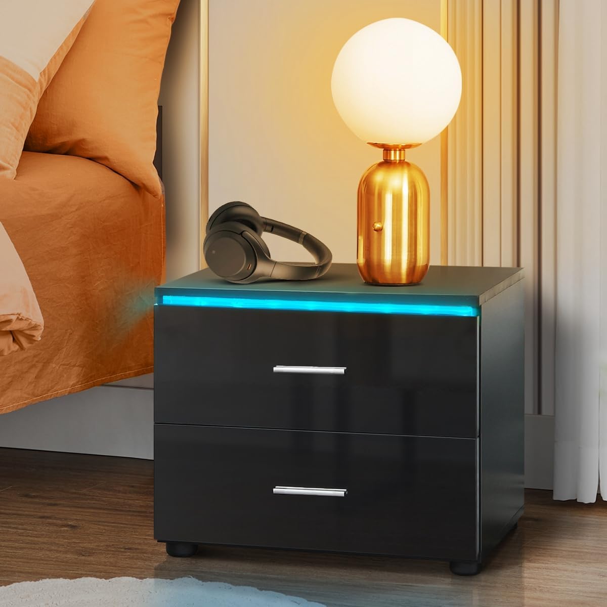 HOMMPA BK-05 Nightstand, Black / 1 Pcs