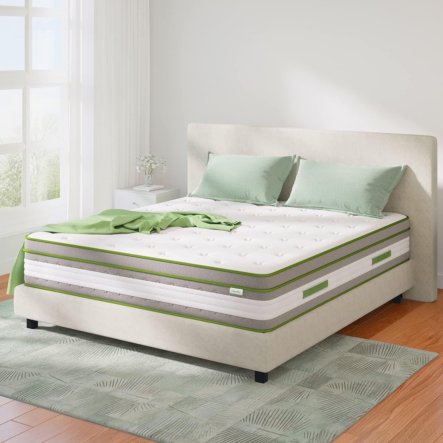 Novilla Twin Mattress, 12 Inch Hybrid Pillow Top Twin Size Mattress in a Box with Gel Memory Foam & Individually Wrapped Pocket Coils Innerspring for a Cool & Peaceful Sleep
