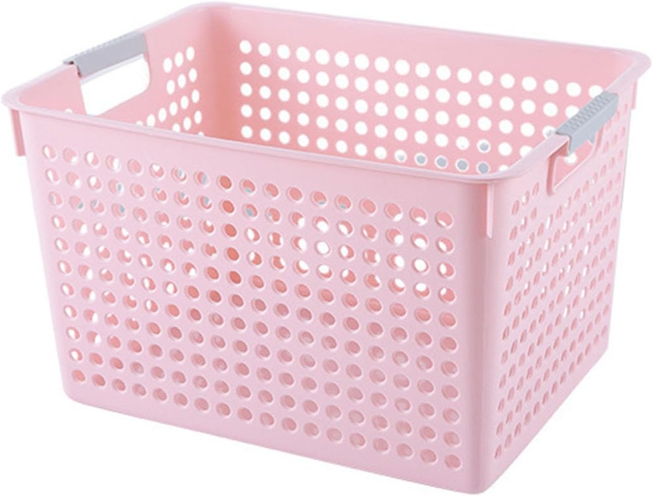 Decorative Storage Basket Laundry Room Versatile Hollow Design Space-saving Sundries Organizer for Cosmetics Clothes Toys Pink S