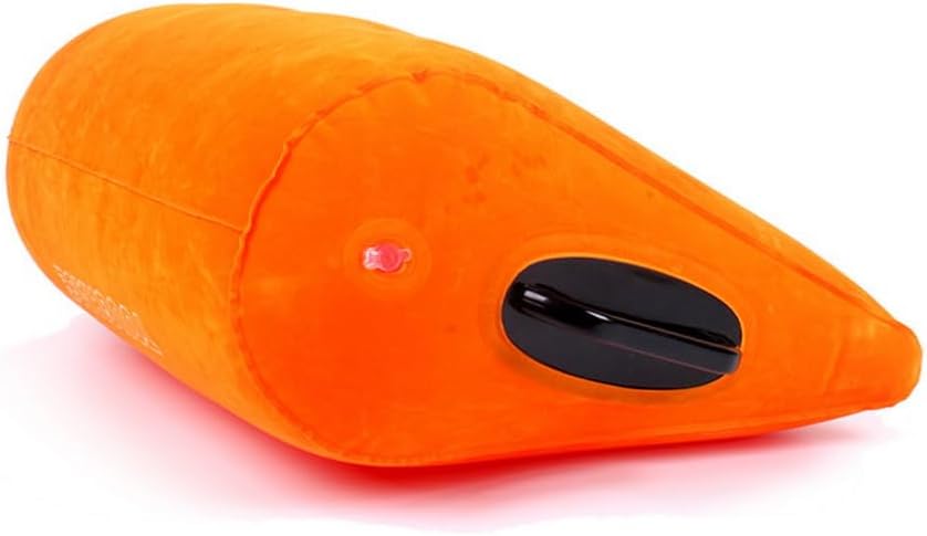 Inflatable Wedge Pillow, Bed Wedges & Body Positioners Pillow, Traveling Pillow, Body Position Cushion with Armchair on Bed, Surface Flocking for Sleeping Traveling Yoga (Orange, with Armchair)