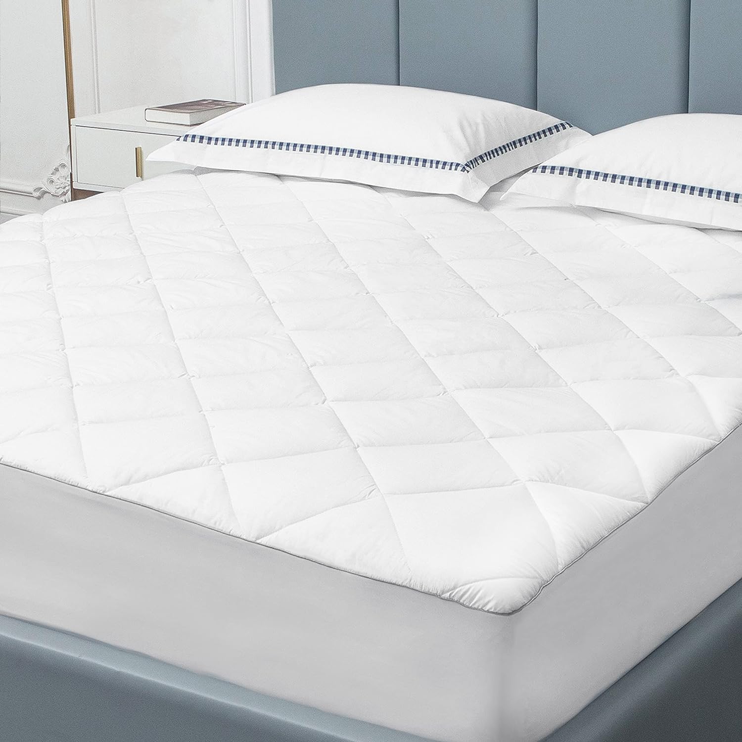 Sunflower Queen Mattress Pad, Hypoallergenic Cotton Mattress Cover, 18-22 Extra Deep Pocket Quilted Protector, Breathable&Noiseless