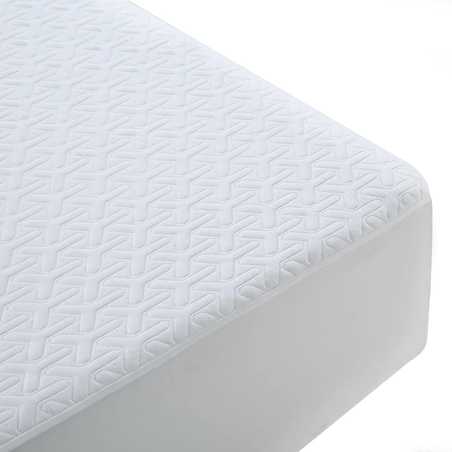 Premium 100% Waterproof Mattress Protector Queen Size Cooling Bed Mattress Pad Cover Soft 35% Viscose from Bamboo Breathable All-Round Protection Noiseless Vinyl Free Washable (White, Queen)