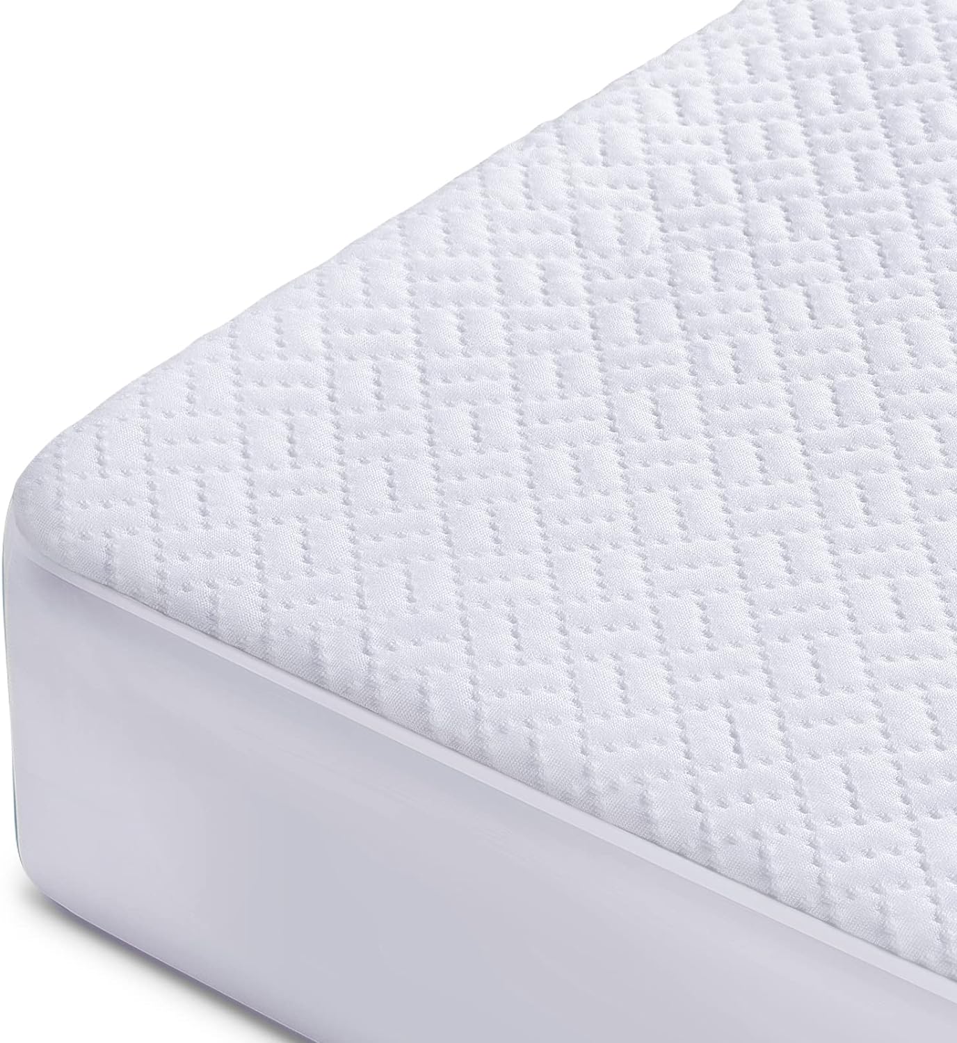 Hanherry 100% Waterproof Mattress Protector Queen Size, Rayon Made from Bamboo Mattress Cover 3D Air Fabric Cooling Mattress Pad Cover Smooth Soft Breathable Noiseless, 8''-21'' Deep Pocket