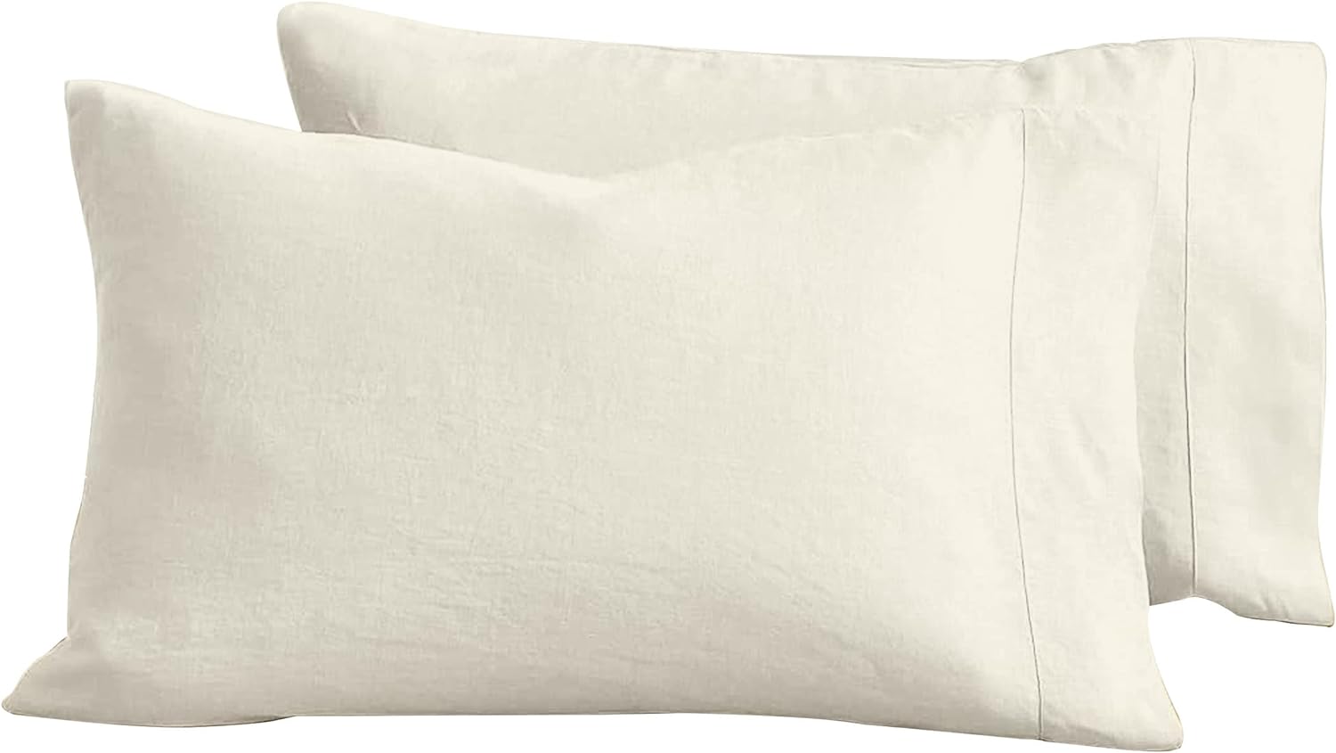 Baloo Linen Pillowcase Set of 2, Pure Natural French Linen, Standard, 20x30 inches, Oatmeal