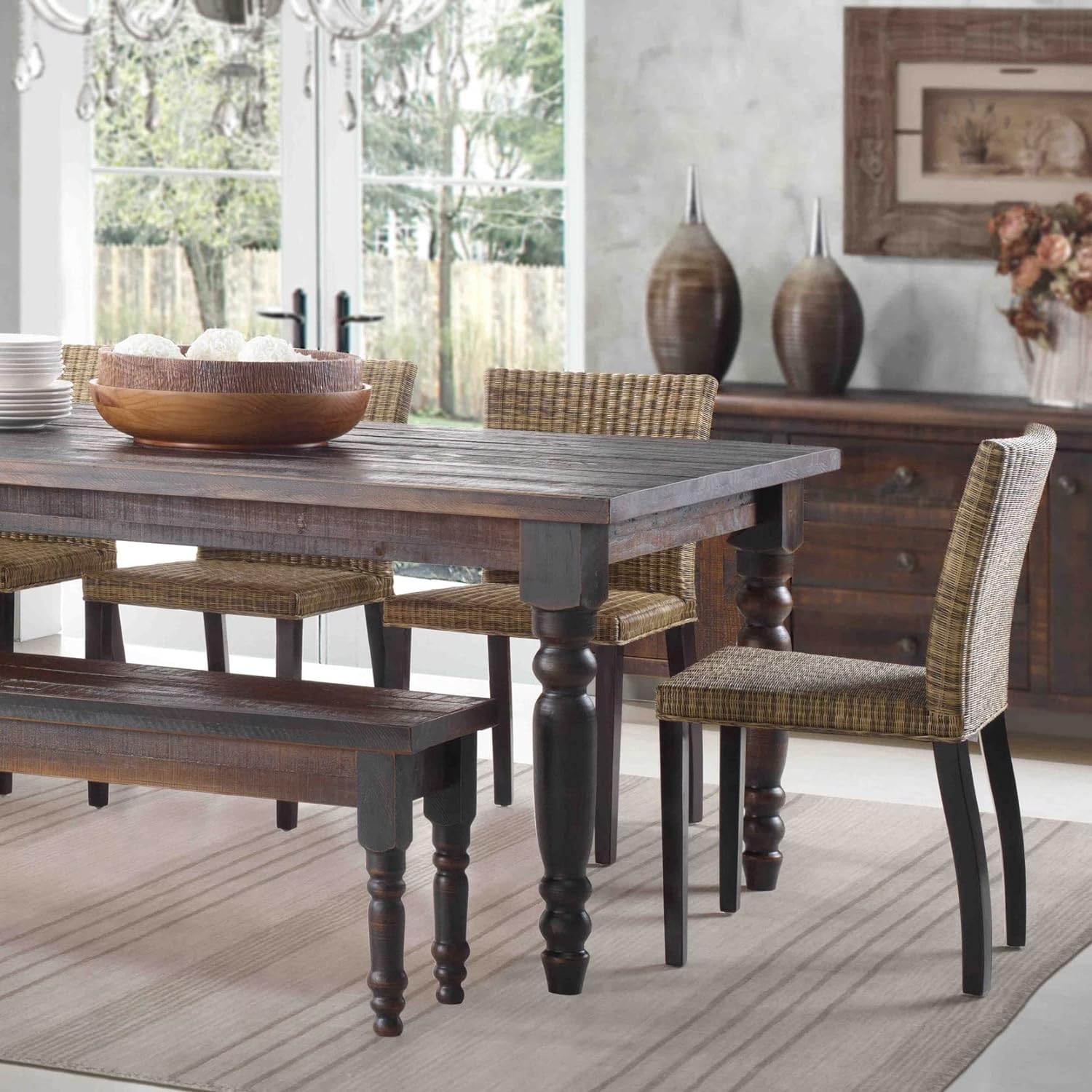 Valerie Original Solid Wood 63 Dining Table, Barnwood