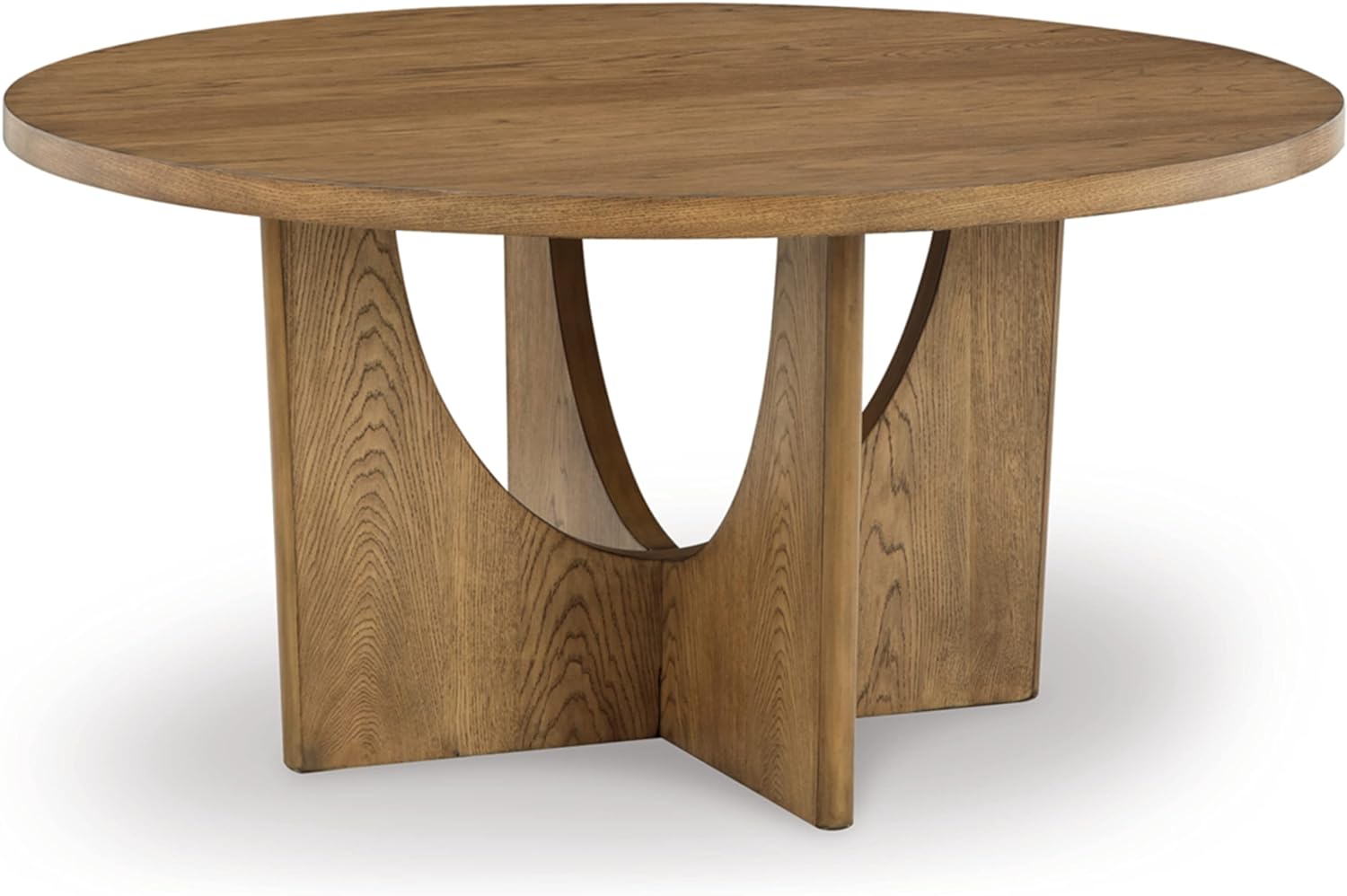 Signature Design by Ashley Dakmore Contemporary Dining Table with Geometric Base, Light Brown