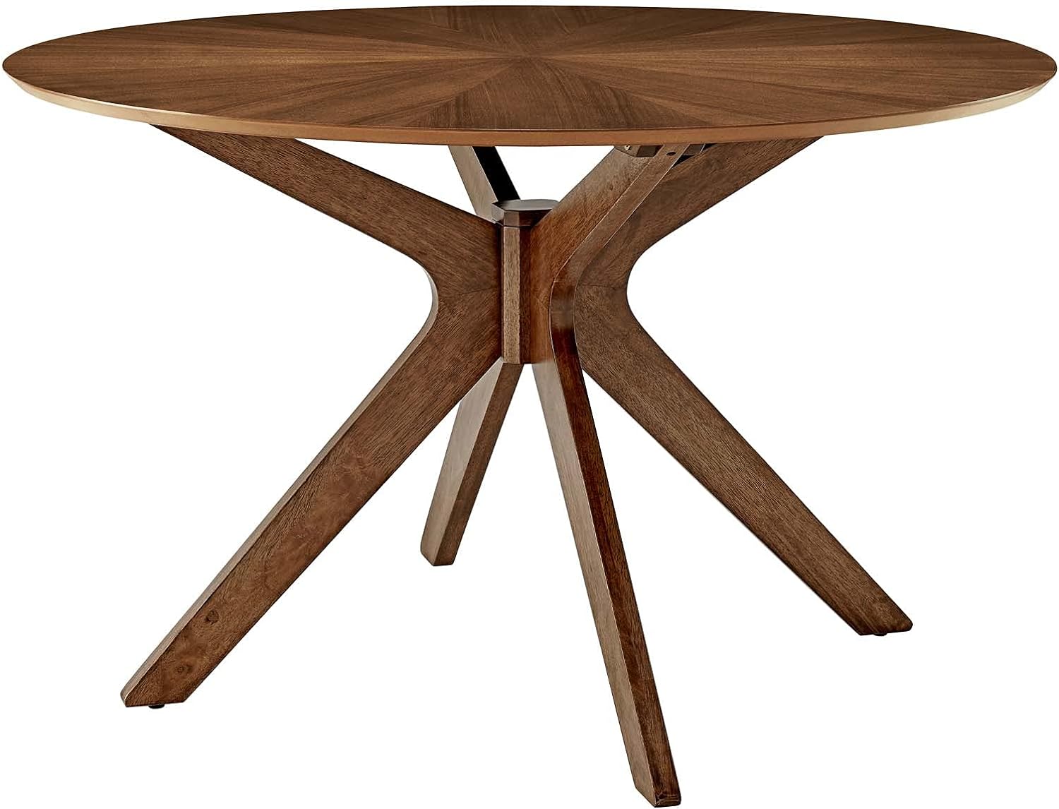 Modway Crossroads 47 Round Wood Dining Table, Walnut