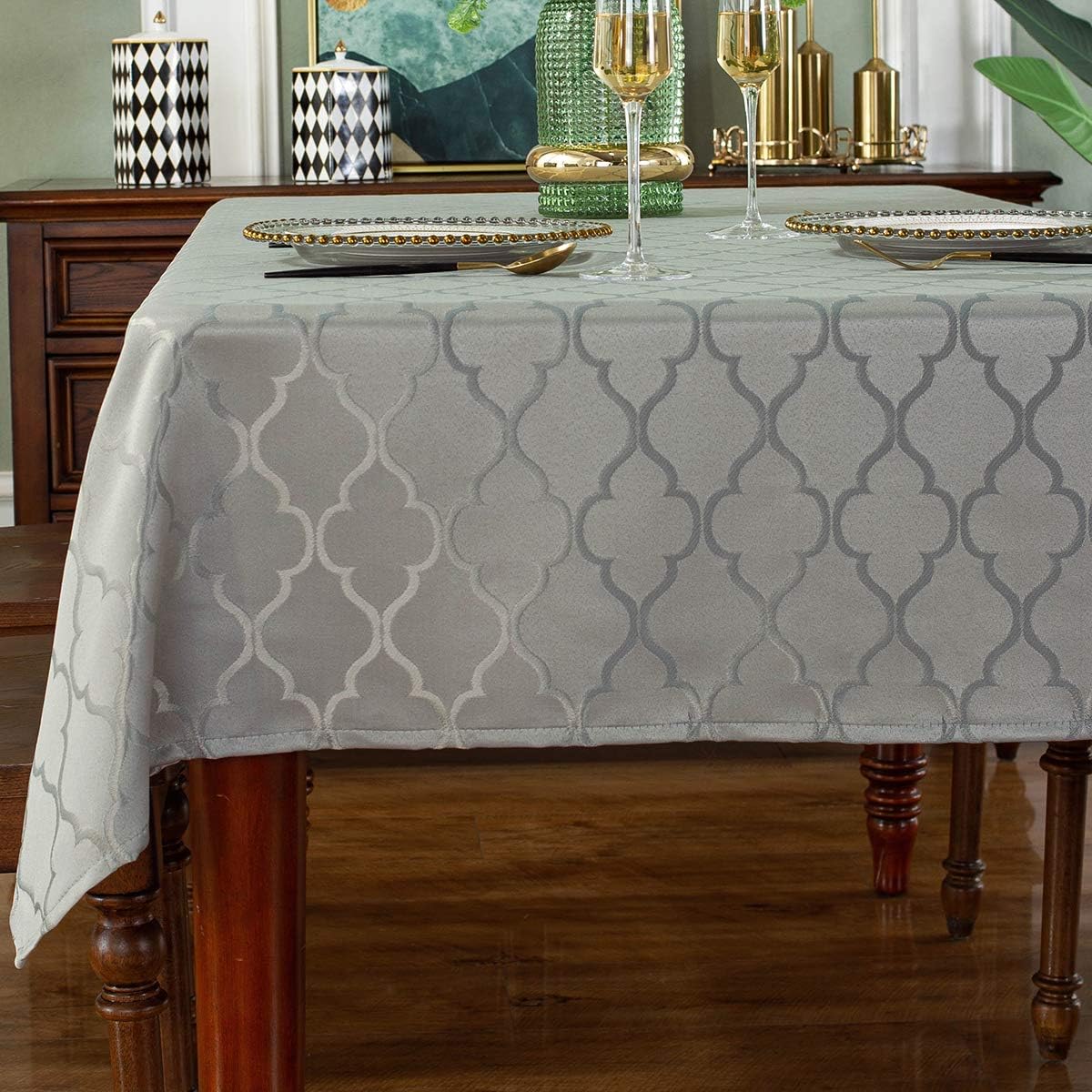 This dining table cover is worth the price. The quality is very much impressive. I had previously bought gold color and wanted to have back up with the white colored. Both colors are simply amazing