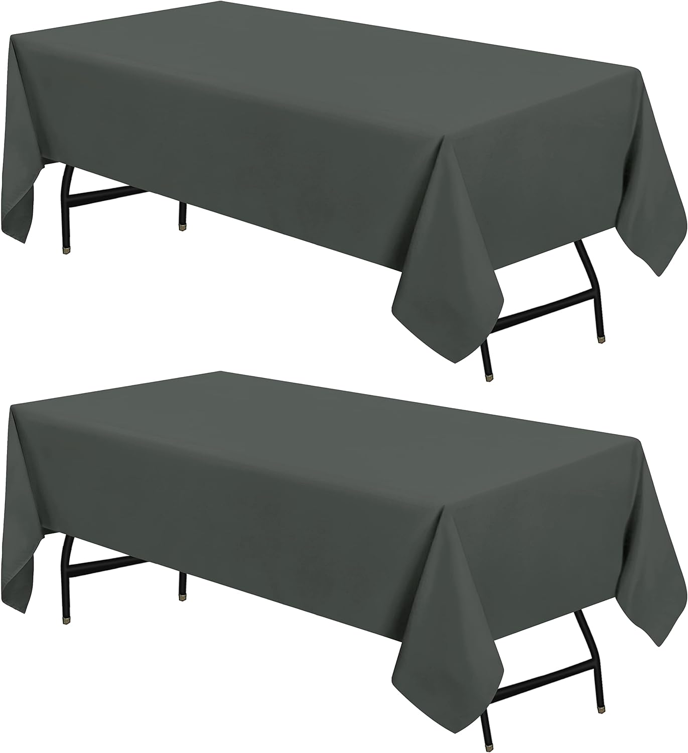 These tablecloths in various colors are quite nice for the price. They are a nice weight, not sheer, and have a nice feel cotton/linen. I didnt see any other reviews when I ordered so took a chance and so far am happy. I havent laundered yet, they probably will require ironing, will post more if they dont hold up. The navy is true dark navy, lovely. The burgundy color is a bright cranberry with almost a hint of bright pink. I wish it was a little darker or more subtle, but the price is great 