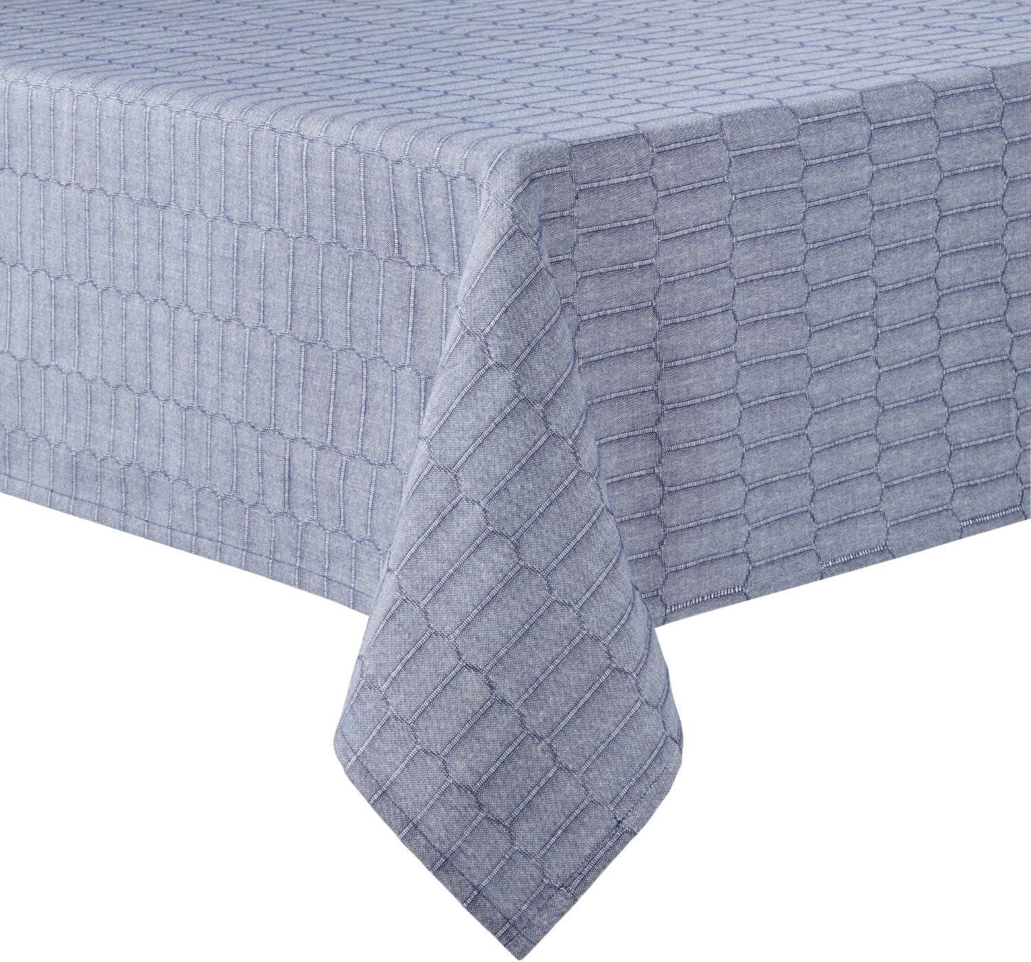 MARTHA STEWART Honeycomb Tablecloth, 60x102, Blue