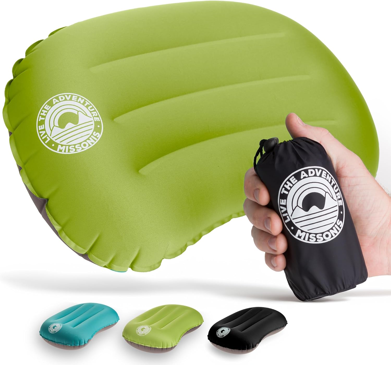 Inflatable Pillow for Camping - Lightweight, Compact, Compressible, Waterproof, Adjustable Firmness Camping Pillow for Sleeping During Travel, Backpacking, Hiking, and Outdoor Adventure.