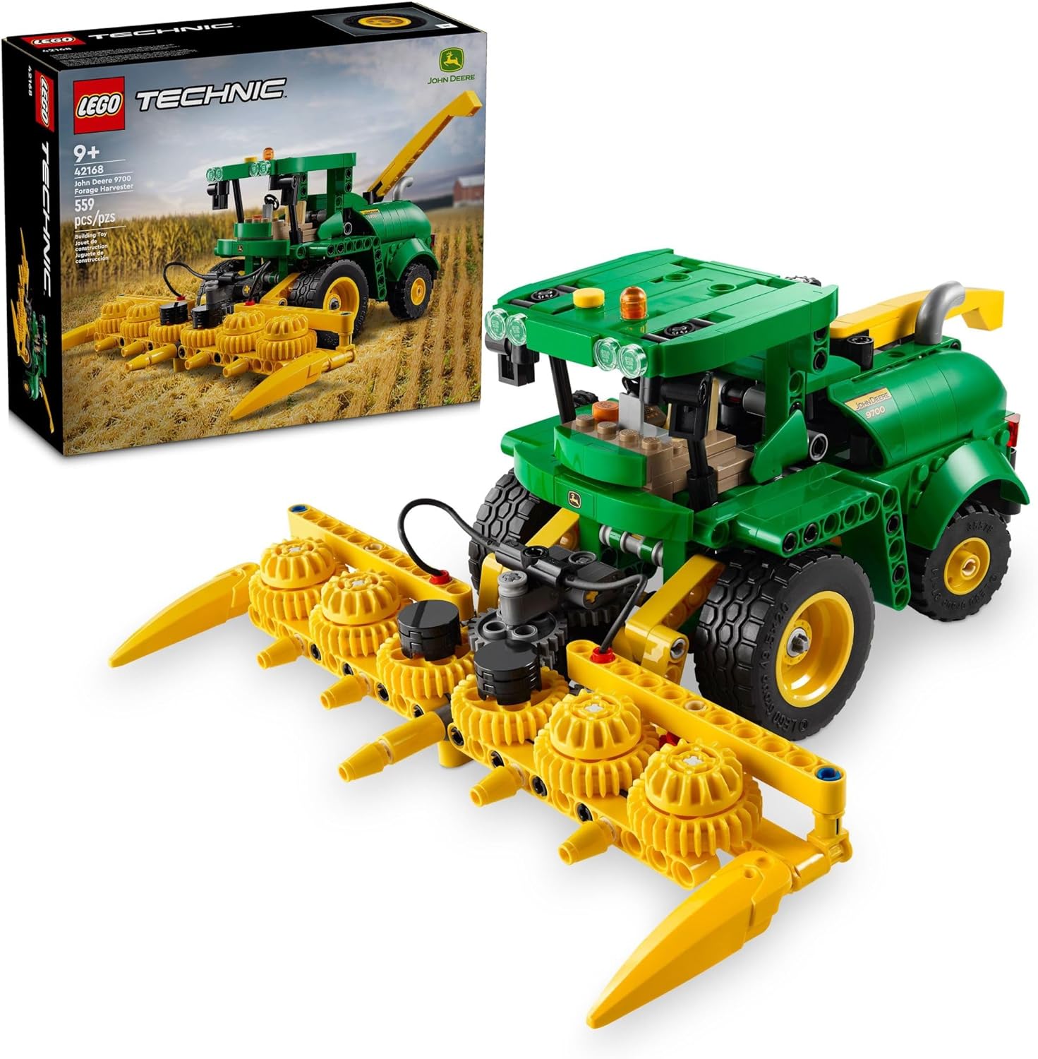 LEGO Technic John Deere 9700 Forage Harvester Tractor Toy, Buildable Farm Toy for Imaginative Play, Kids Truck Gift for Boys and Girls Ages 9 and Up who Love Farming Vehicles, 42168