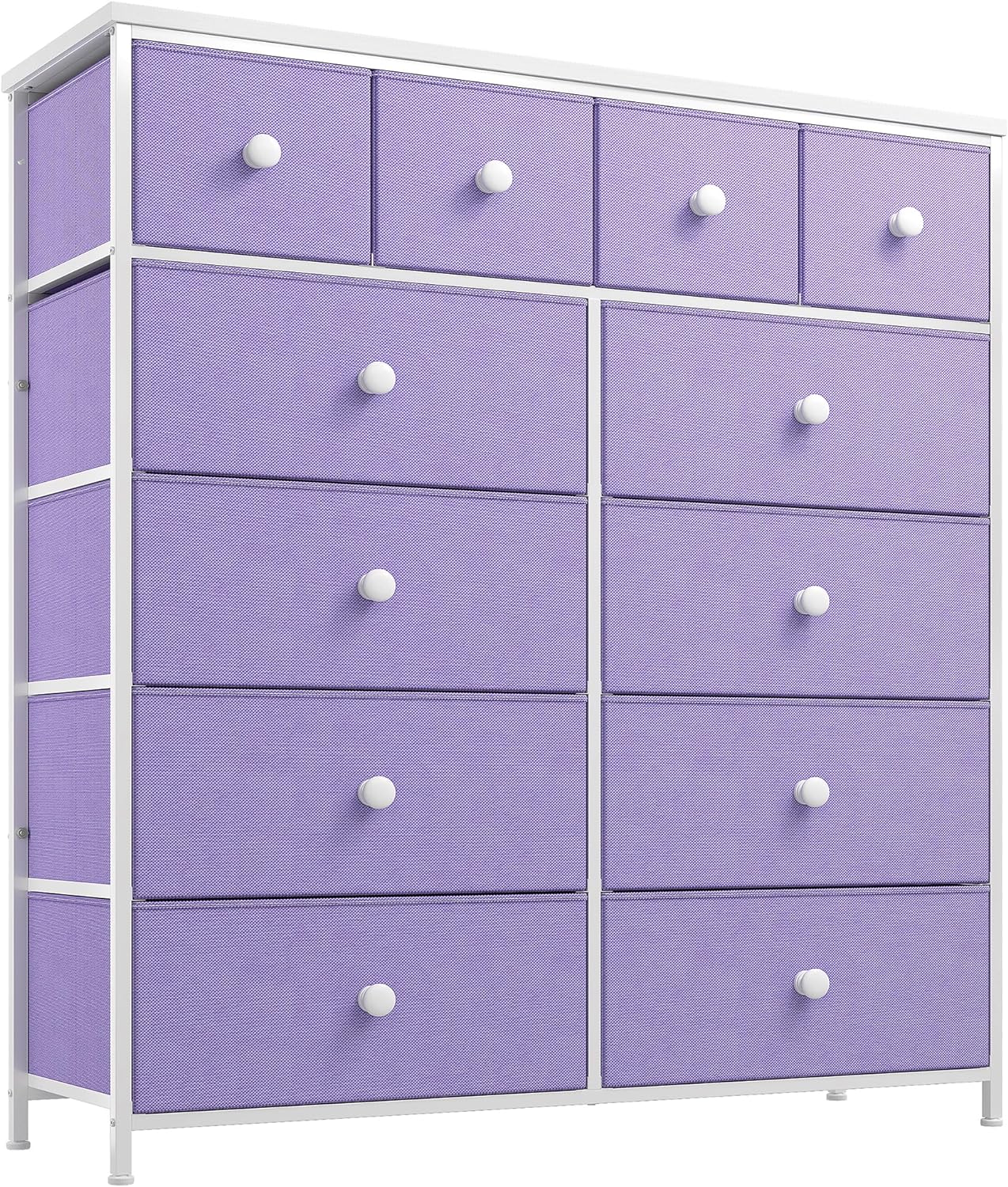 EnHomee Dresser for Bedroom with 12 Drawer Purple Dresser for Bedroom Dressers & Chest of Drawers for Bedroom, Closet, Cute Dresser with Wooden Top & Metal Frame, Purple