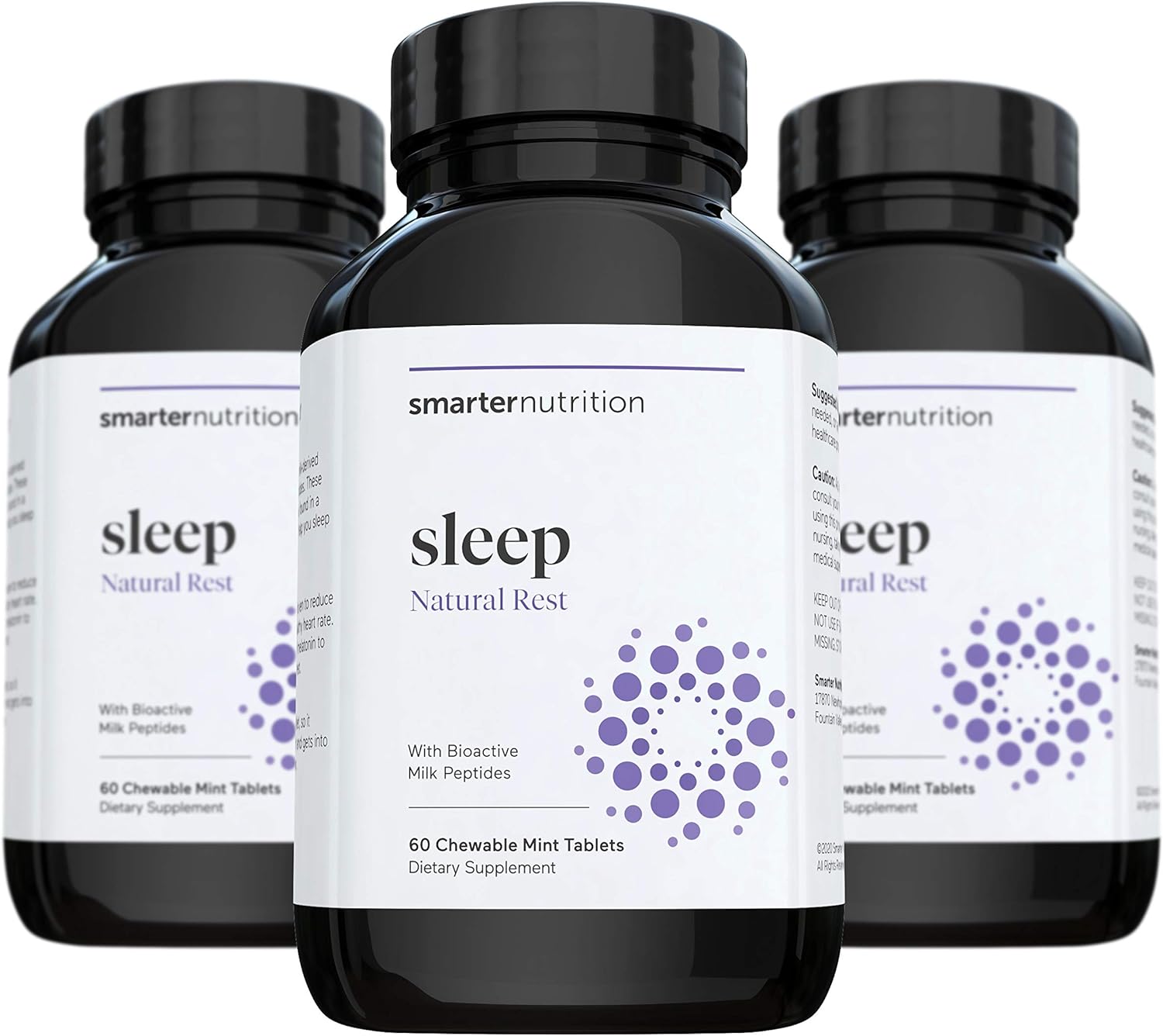 Smarter Sleep - Nighttime Sleep Aid with Bioactive Milk Peptides & Melatonin, a Naturally Produced Compound to Encourage Restorative Sleep for Energy, Mental Clarity, Stress Support (90 Servings)