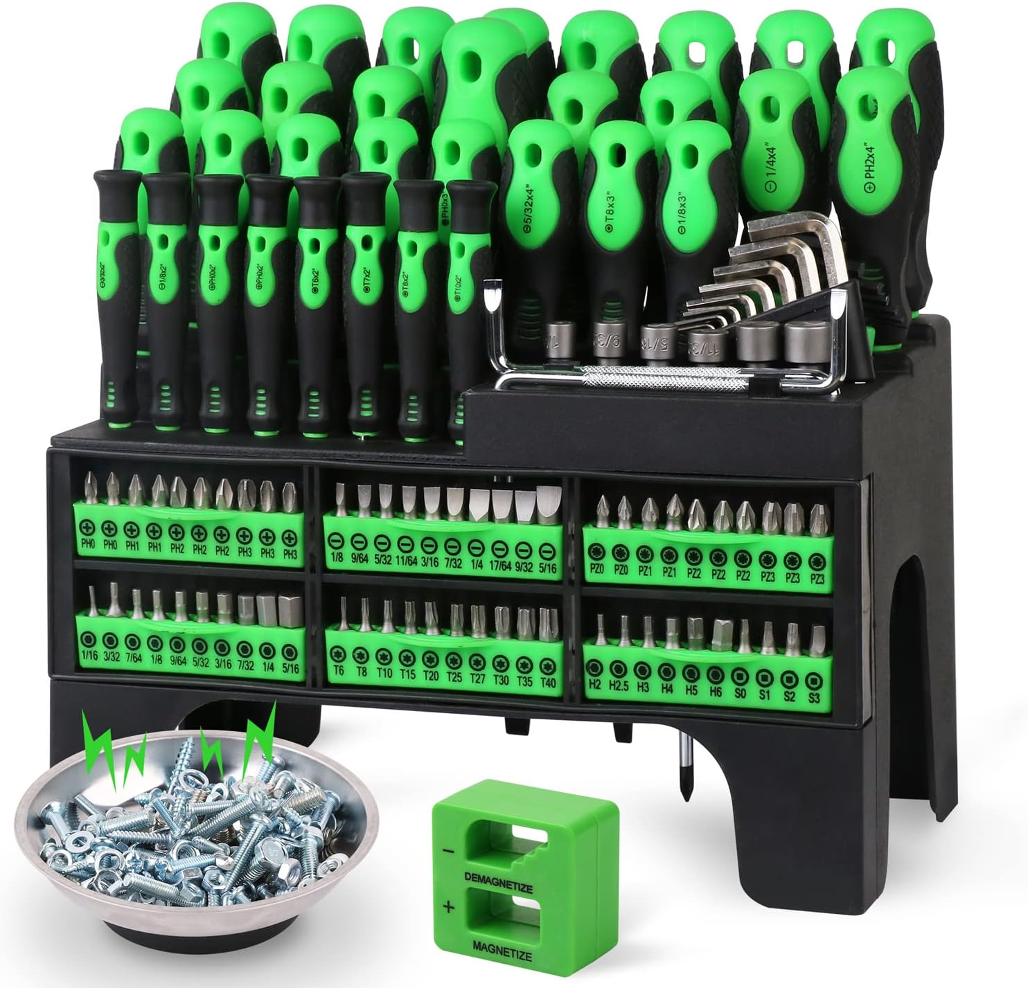 SWANLAKE 118PCS Magnetic Screwdrivers Set With Plastic Ranking,Tools For Men (118PCS)