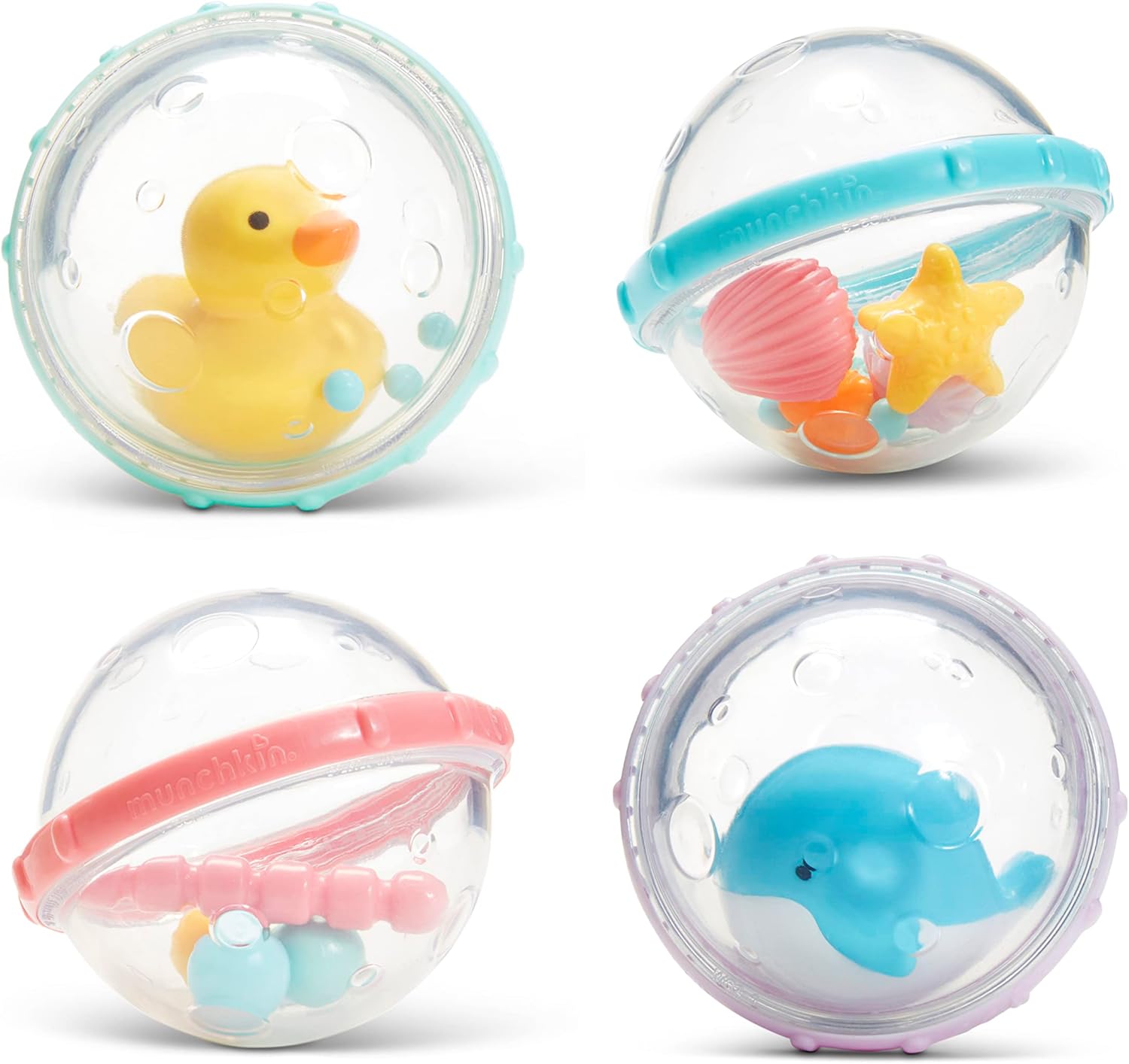 Munchkin Float & Play Bubbles Baby and Toddler Bath Toy, 4 Count