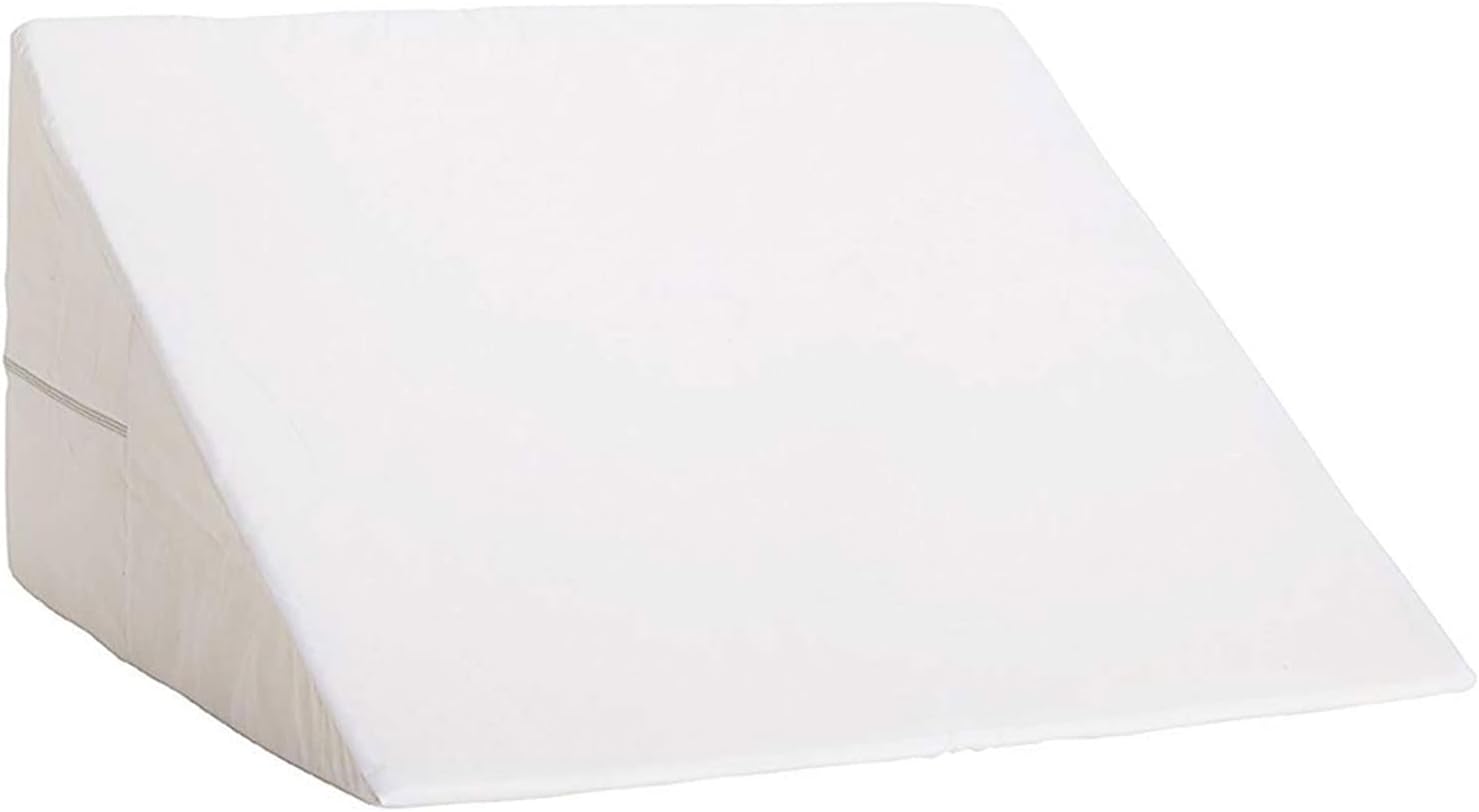 DMI Bed Wedge Pillow and Triangle Wedge with Elevated Incline for Neck Pain, Headaches, Reflux, Shoulders, Back Pain, Foot Support, Knee Pain or Restless Leg Syndrome, 24x24x12 inches, White