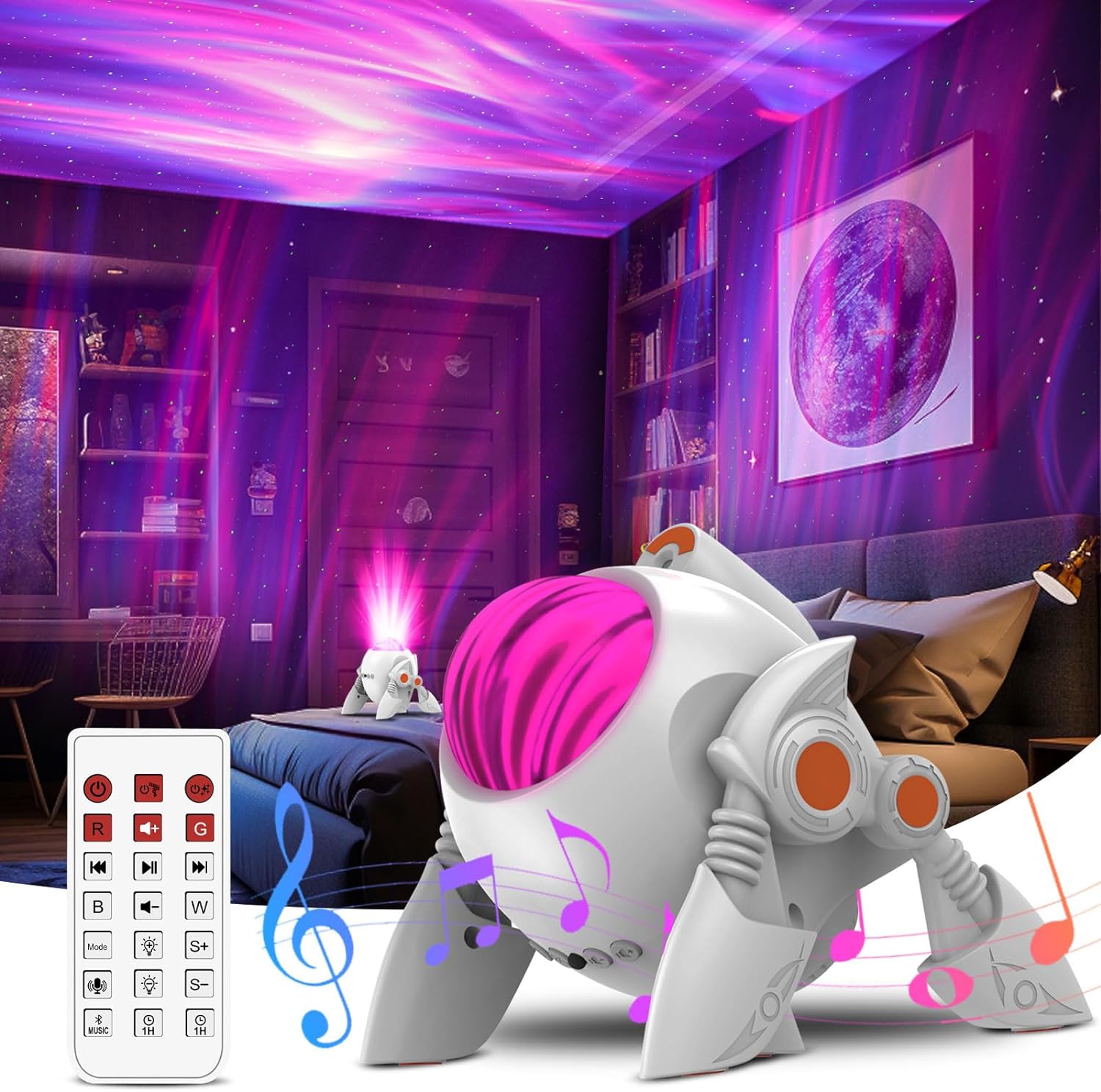 YOVAKO Northern Lights Aurora Projector with 29 Light Effects, Galaxy Projector for Bedroom, Timer and Remote Control, LED Star Projector Galaxy Light for Kids, Adults, Gift, Party(Gray)