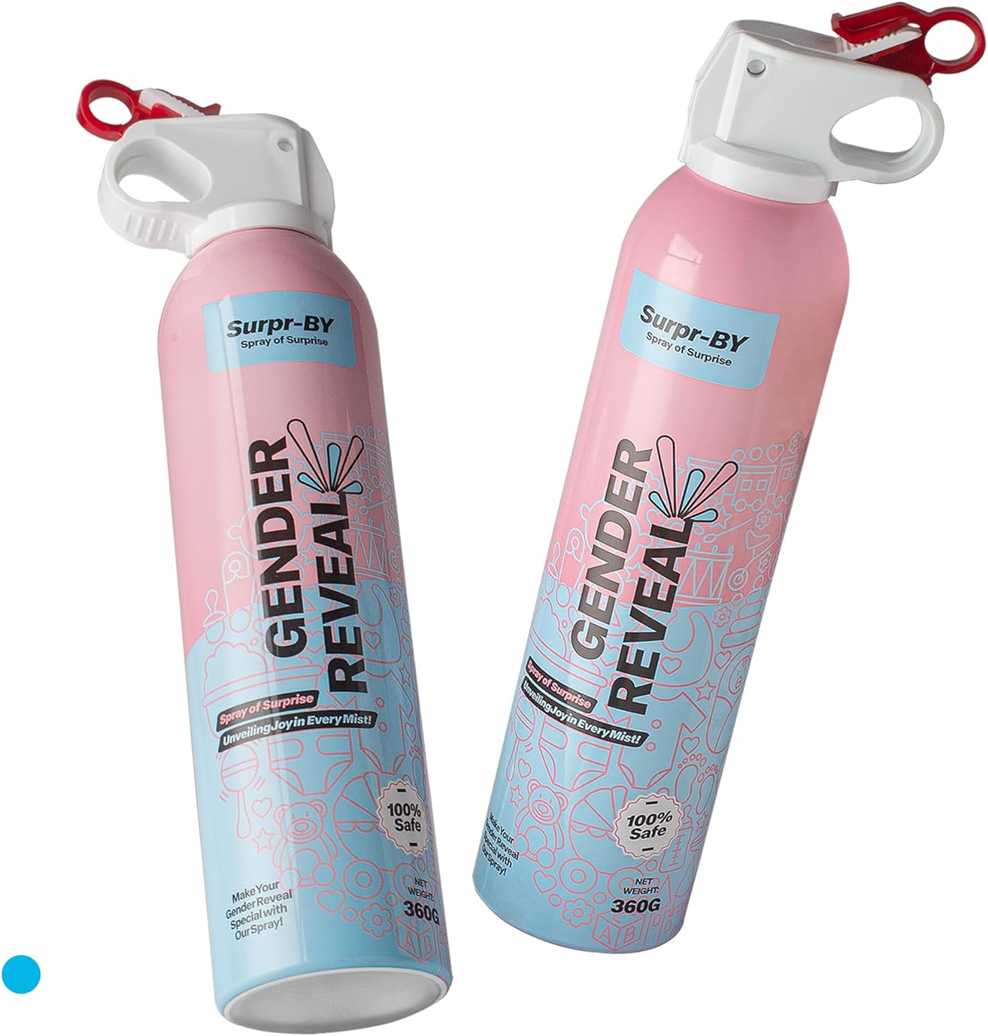 Gender Reveal Fire Extinguisher Set - 2 Pack Bule Gender Reveal Color Powder Spray - 100% Biodegradable Party Supplies- for Memorable Baby Gender Reveal Decorations & Ideas(Boy)