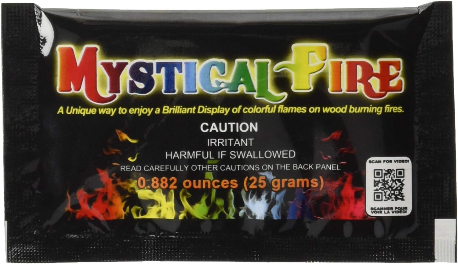 Mystical Fire Flame Colorant Vibrant Long-Lasting Pulsating Flame Color Changer for Indoor or Outdoor Use 0.882 oz Packets 50- Count Box by Mystical Fire