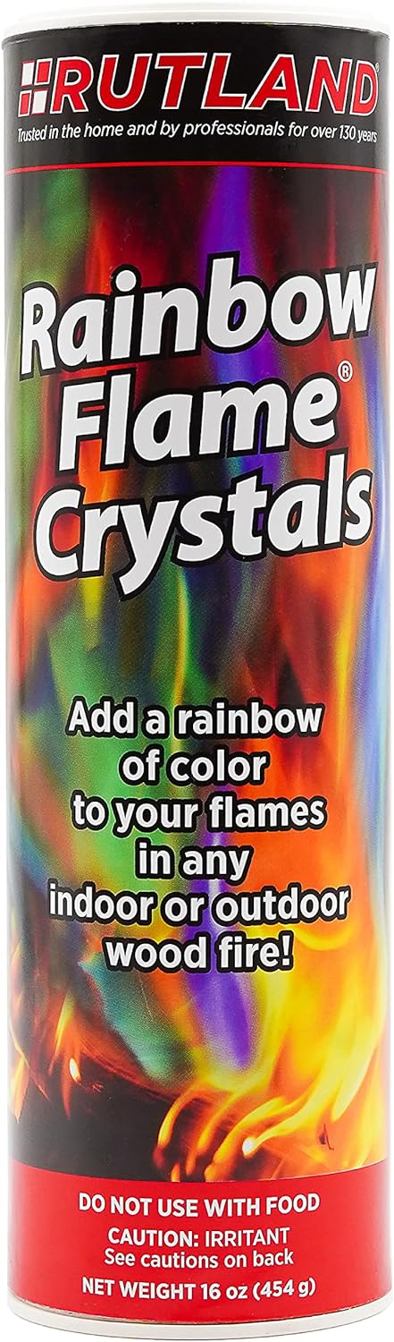 Rutland Rainbow Flame Crystals, Magical Multi-Colored Fire, 1 lb. Canister