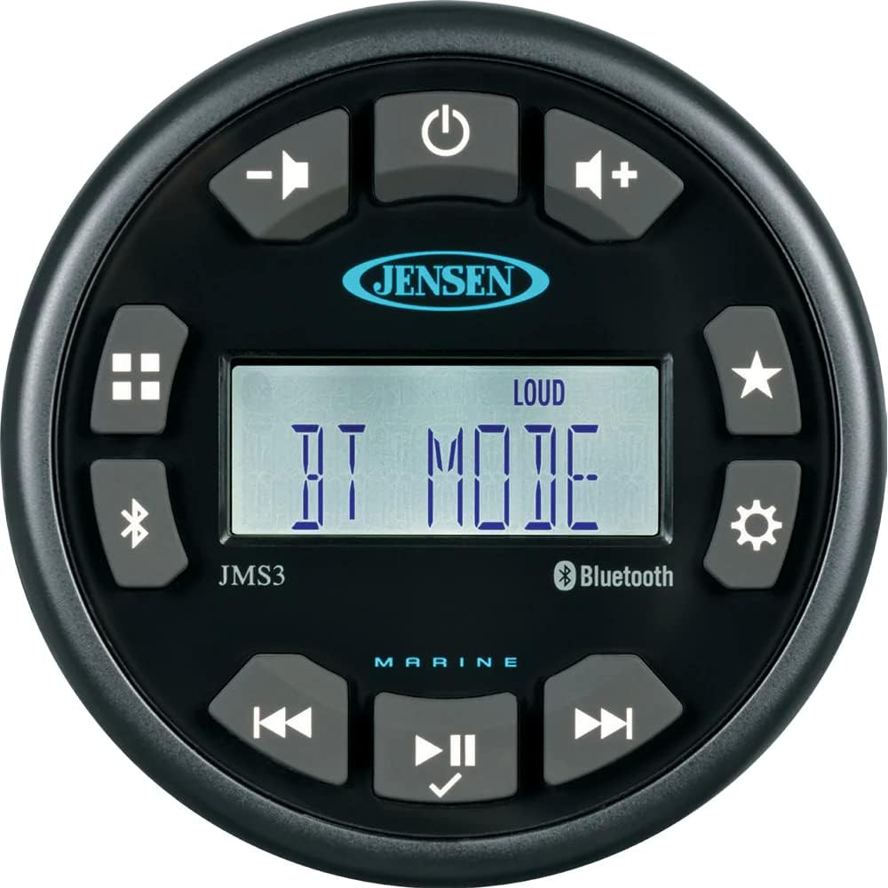 Jensen JMS3RTL Compact Bluetooth AM/FM/USB/WB Waterproof Stereo - 3, Black