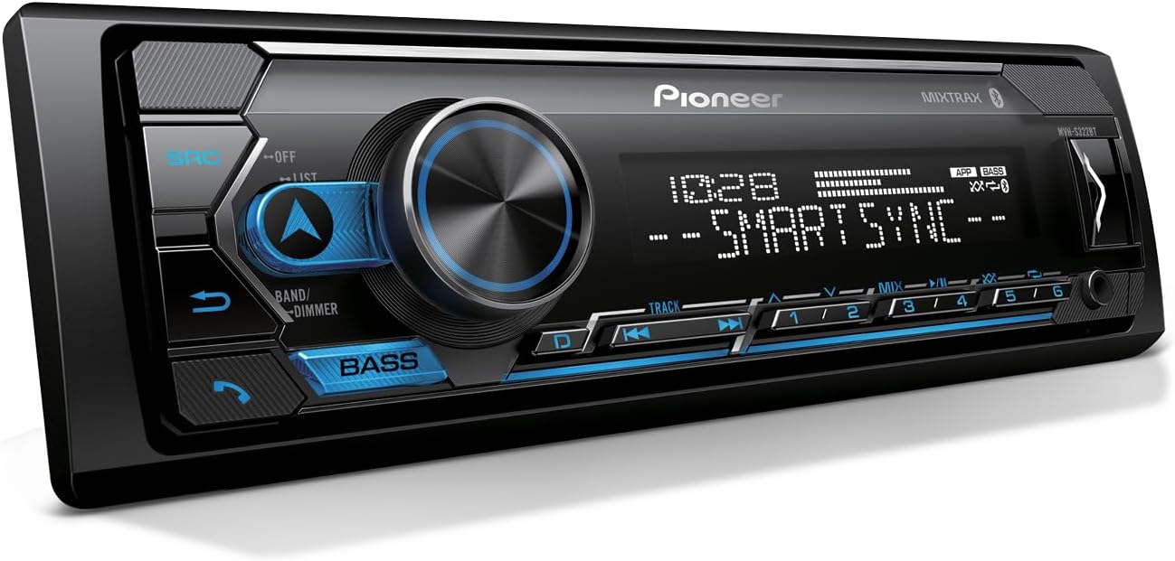 Pioneer MVH-S322BT Bluetooth Car Stereo with USB/AUX Inputs, Smartphone Connectivity, Pioneer Smart Snyc, and Hands-Free Calling for Enhanced In-Car Audio Experience