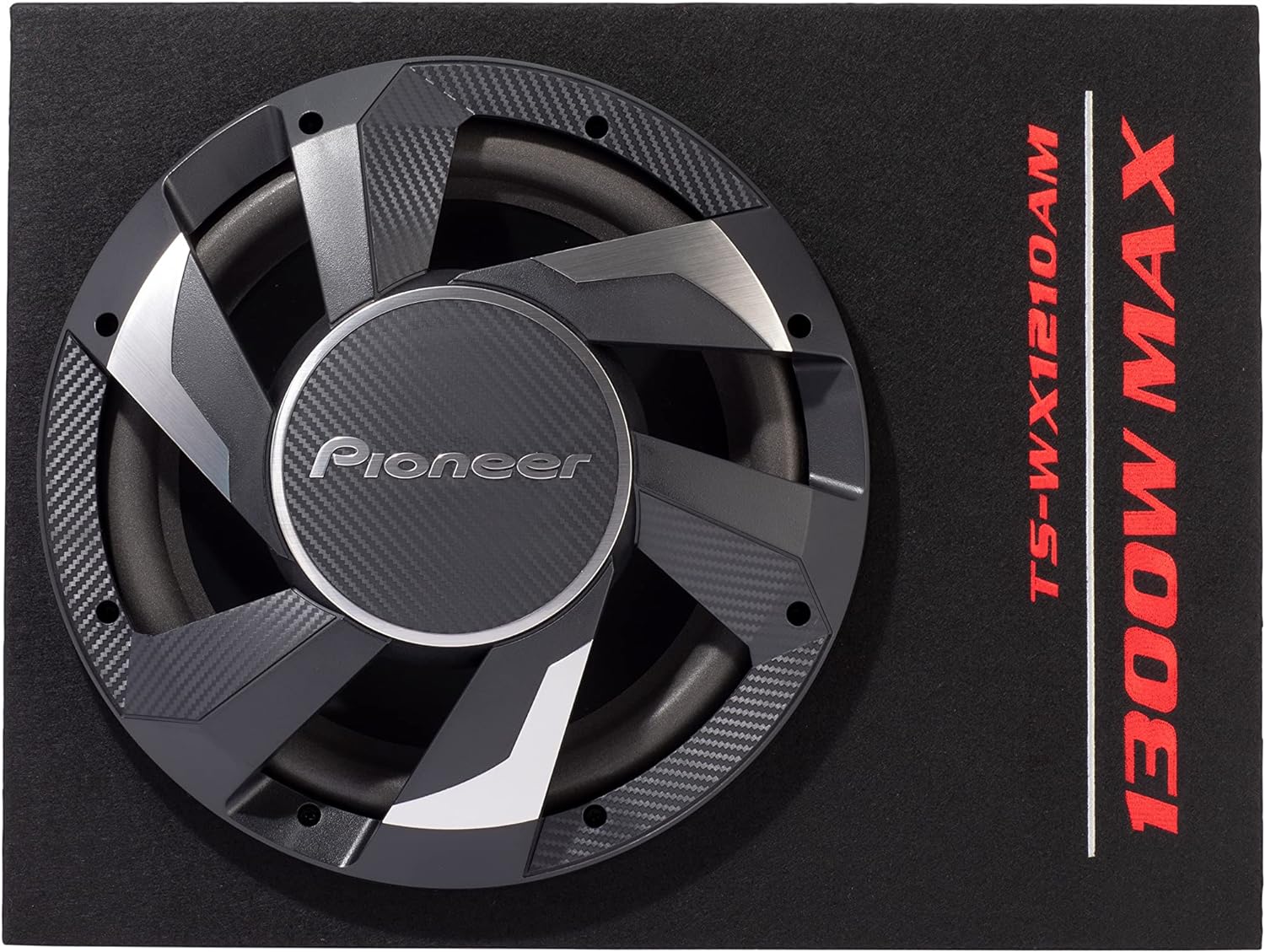 PIONEER TS-WX1210AM - Powerful 12-inch Active Subwoofer with Built-in Amplifier, 1300 Watts Peak Power, and Compact Design for Deep Bass