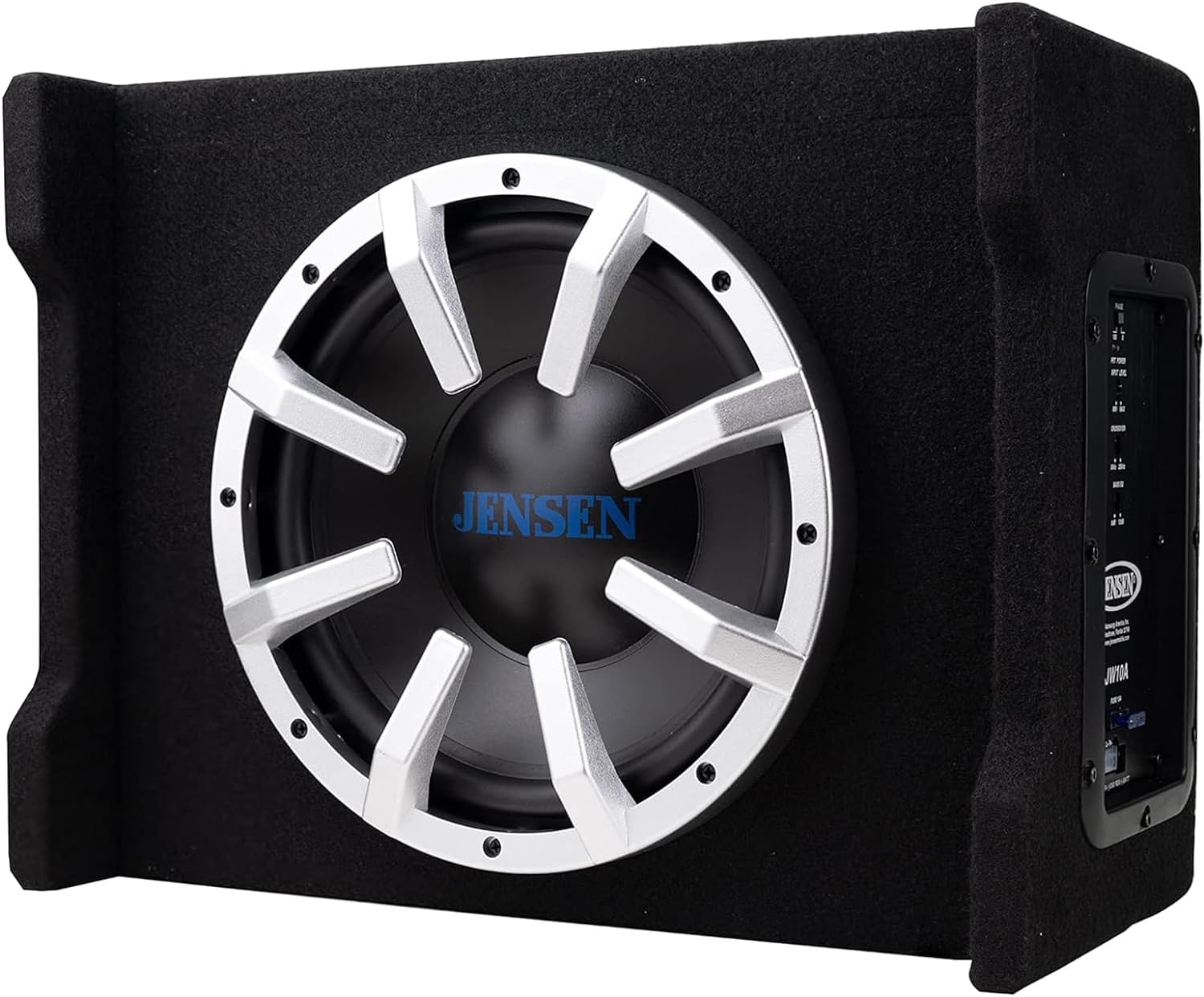 JENSEN JW10A 10 Subwoofer in Multi-Mounting Vented Enlosure with Built-in MOSFET Powered Amplifer