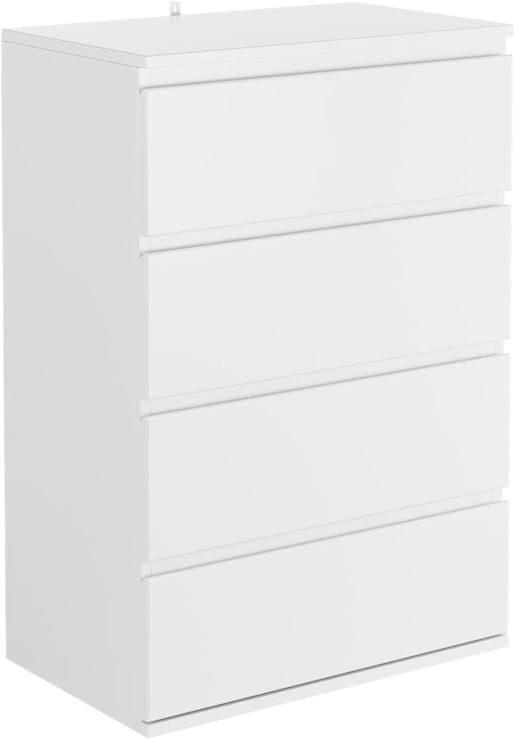 FOTOSOK 4 Drawer Dresser, White Dresser Modern Storage Chest of Drawers 23.6L x 15.7W x 31.5H in, White Dresser Storage Cabinet with 4 Drawers for Home Office, White