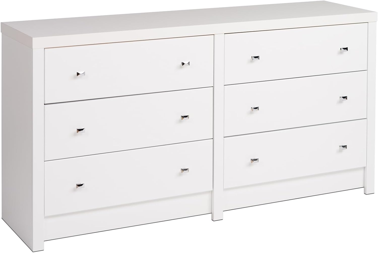 Prepac Calla Contemporary 6-Drawer Dresser for Bedroom, Functional Tall Dresser Chest of Drawers 15.25 D x 58.5 W x 29.75 H, White, WDBR-0560-1