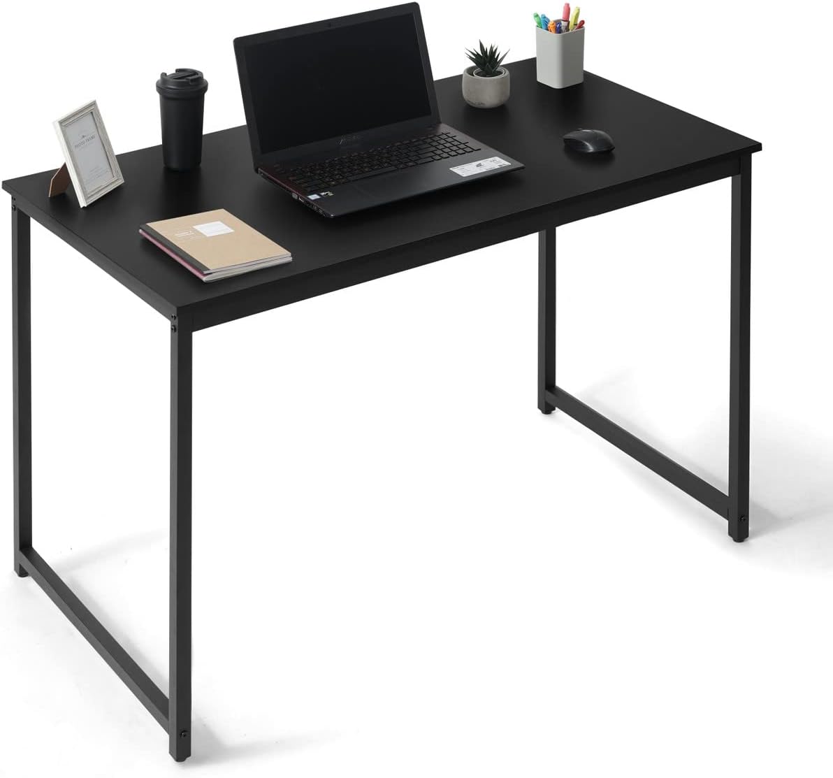 CAPHAUS 47 Inch Computer Desk, Home Office Desk, Modern Work Desk, Writing Desk for Small Space, Simple Desk for Home Use & Office, PC Table, Gaming Desk, Space-Saving Workstation, Black