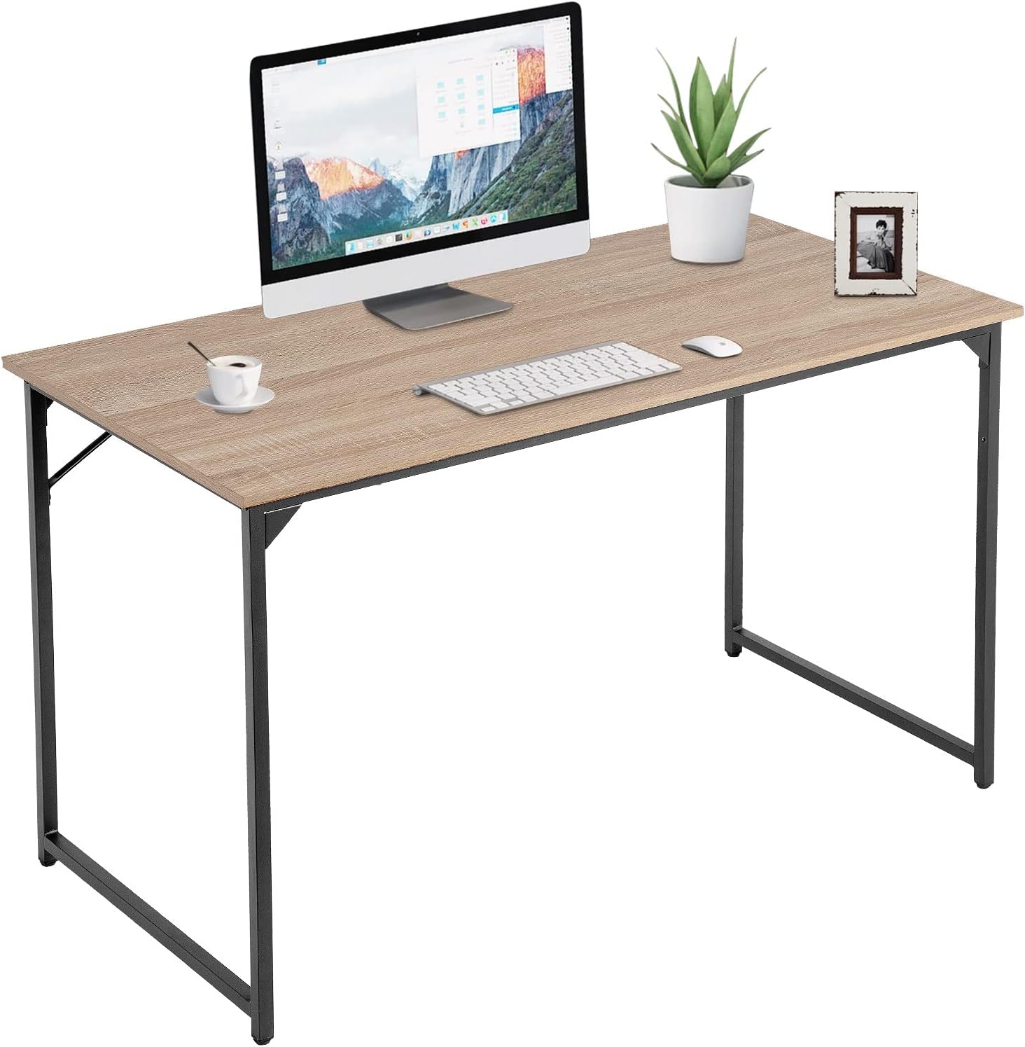 PayLessHere 47 inch Computer Desk Modern Writing Desk, Simple Study Table, Industrial Office Desk, Sturdy Laptop Table for Home Office, Nature