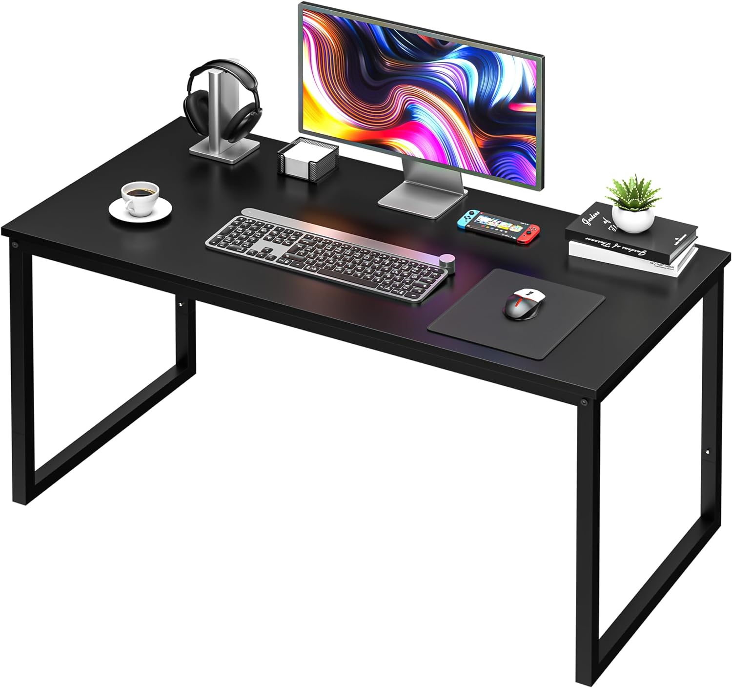 ZenStyle Computer Desk 47 Modern Sturdy Office Desk Computer Table PC Laptop Study Writing Desk for Home Office, Black