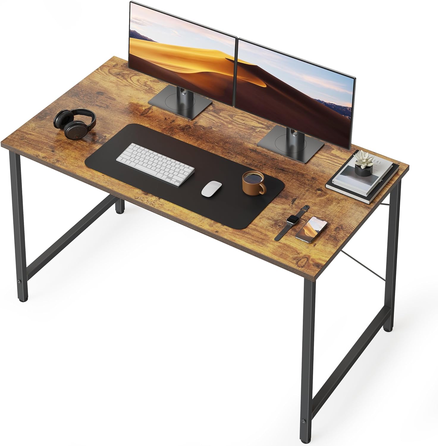 CubiCubi Computer Desk, 47 inch Home Office Desk, Modern Simple Style PC Table for Home, Office, Study, Writing, Vintage