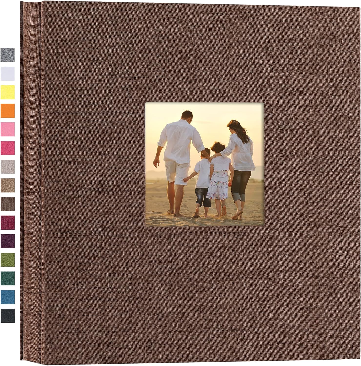 potricher Linen Hardcover Photo Album 4x6 600 Photos Large Capacity for Family Wedding Anniversary Baby Vacation (Brown, 600 Pockets)