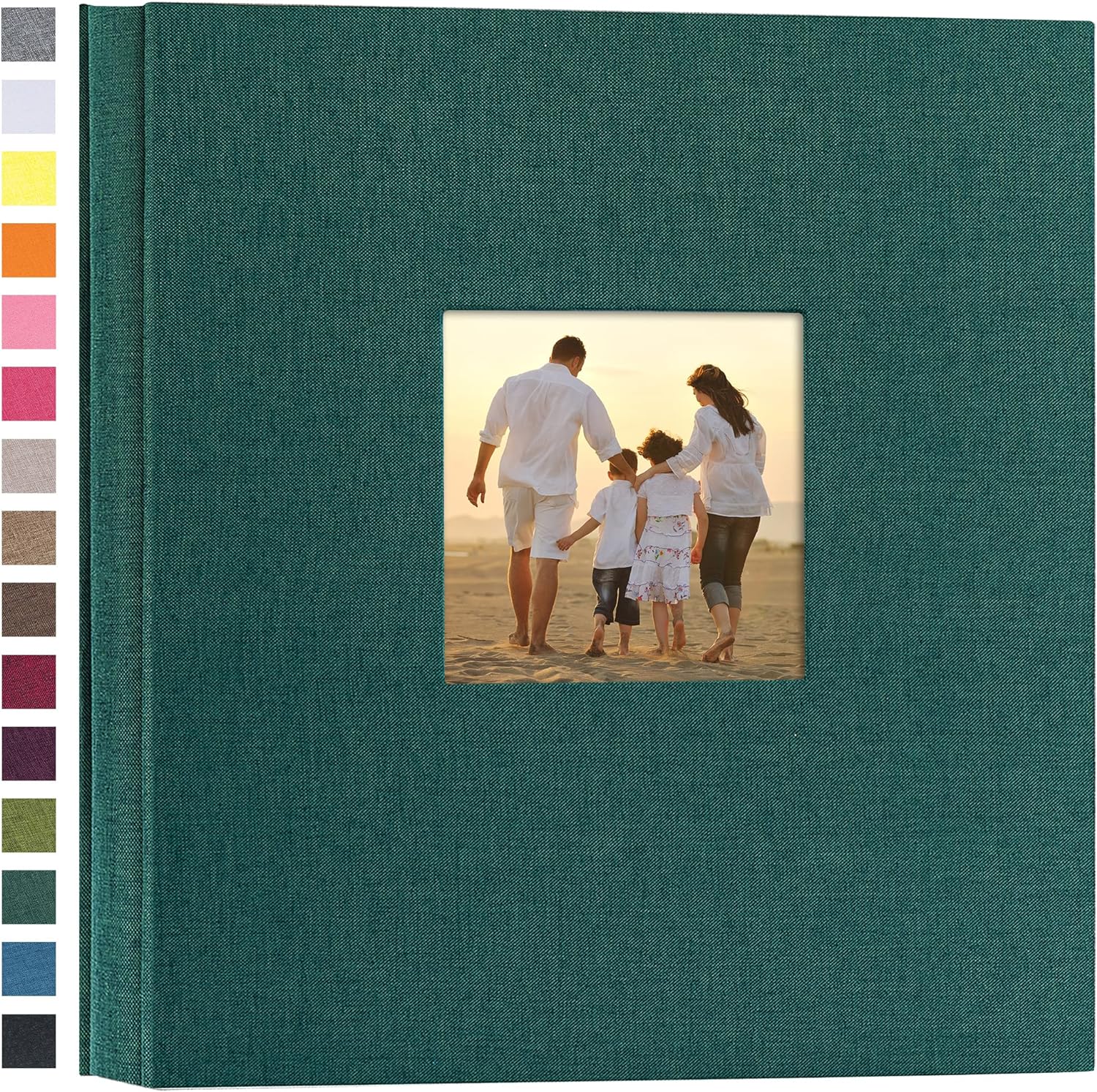 potricher Linen Hardcover Photo Album 4x6 600 Photos Large Capacity for Family Wedding Anniversary Baby Vacation (Dark Green, 600 Pockets)