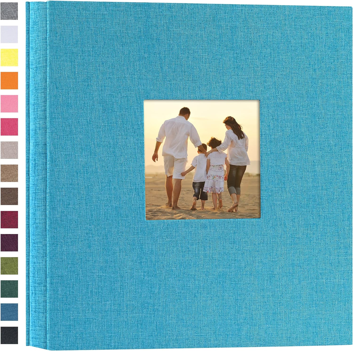 potricher Linen Hardcover Photo Album 4x6 600 Photos Large Capacity for Family Wedding Anniversary Baby Vacation (Blue, 600 Pockets)