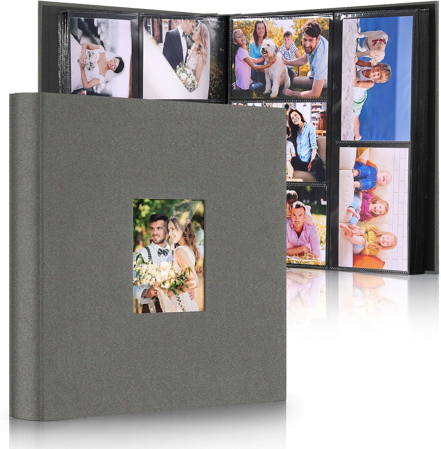 Photo Albums 4x6 600 Pockets Photos, Linen Cover Vertical Foto Album, Large Capacity, Slip-in Pockets, Ideal for Wedding Albums, Family Photo Books, Travel Memories, Valentine' Day Gifts