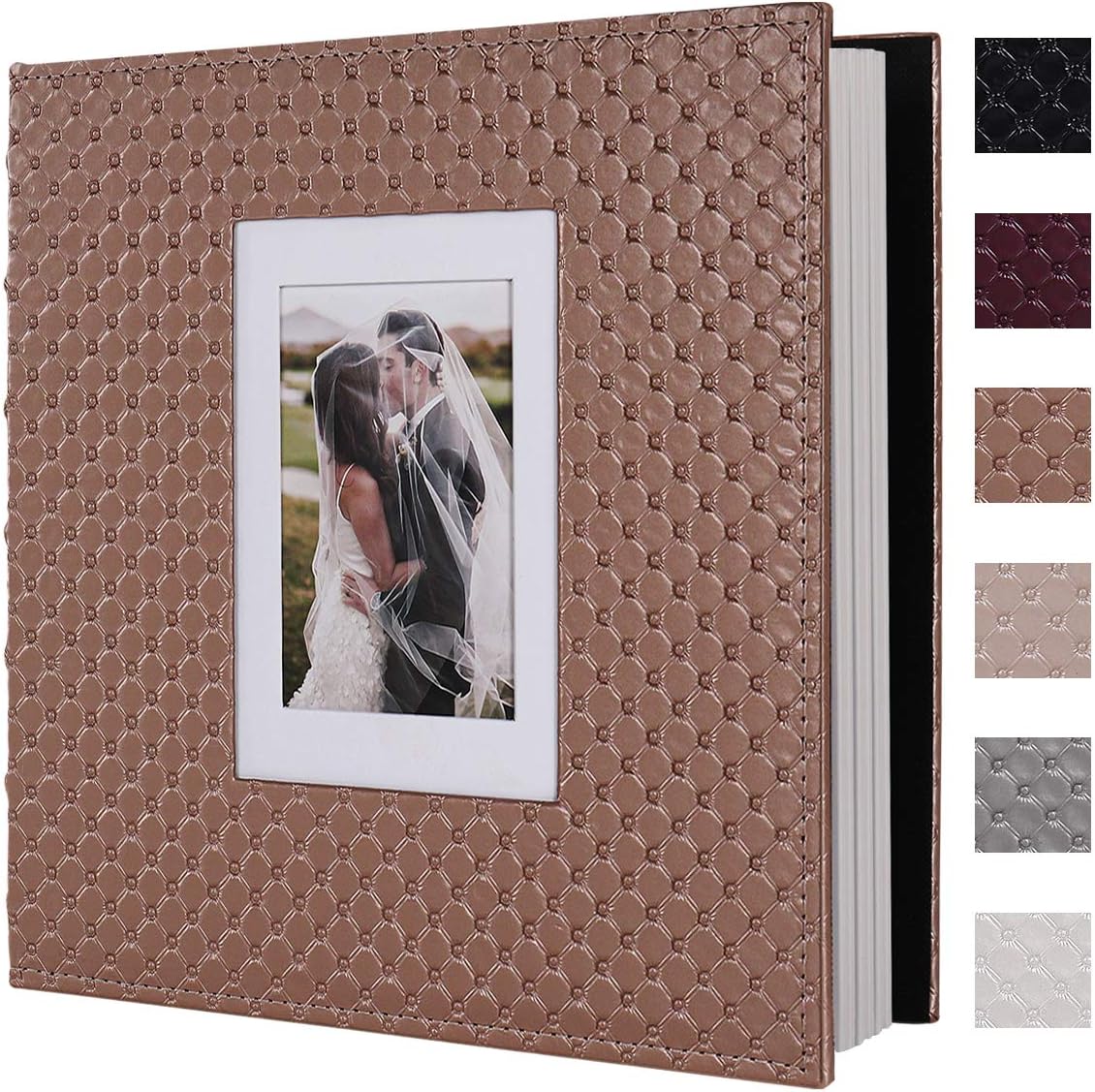 RECUTMS Self Adhesive Photo Album Magnetic Scrapbook Album 30 Magnetic Double Sided Pages Leather Cover DIY Photo Album Holds Photos of any size Baby Family Wedding Anniversary Albums(Light brown)