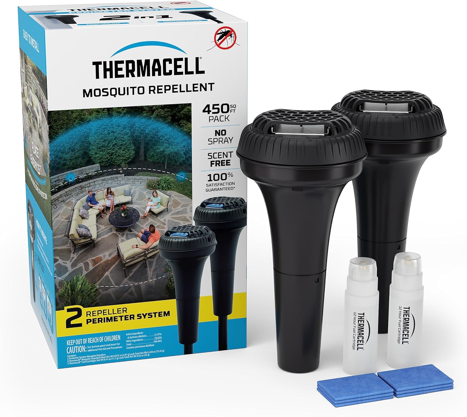 Thermacell Mosquito Repellent Perimeter System; Provides Mosquito Protection for Patios, Decks and Doorways; No Open Flame, Scent Free, Bug Spray Alternative