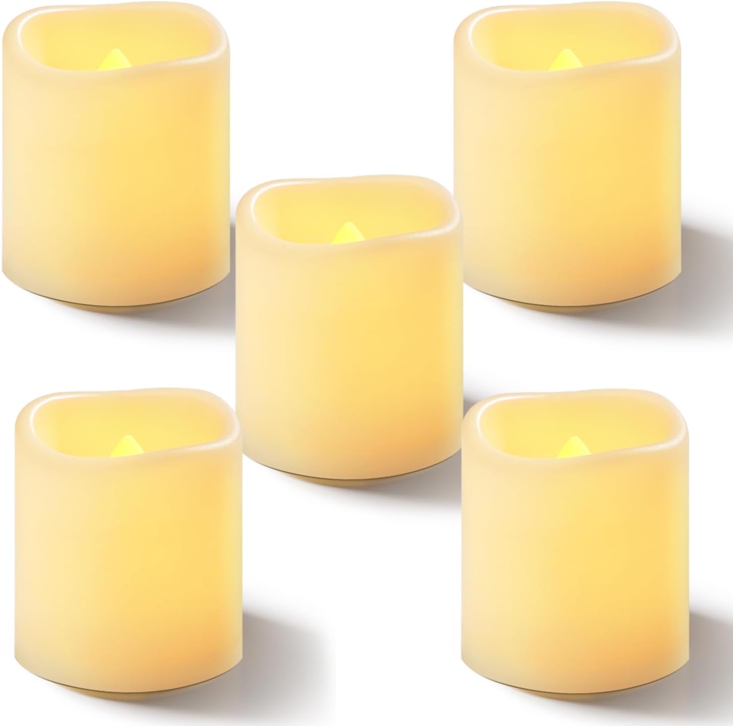 Homemory 12Pack Flickering Flameless Votive Candles, 200+Hour Electric Fake Candles, Battery Operated LED Tealight for Wedding, Outdoor, Table, Festival (Warm White,Battery Included)