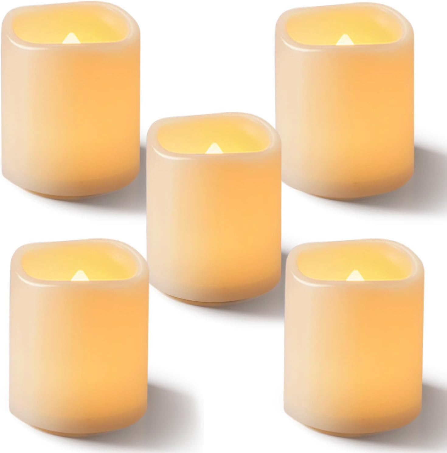 Homemory Flickering Flameless Votive Candles, 12PCS Battery Operated LED Votive Tealight Candles, Realistic Electricn Fake Candle for Easter, Wedding, Table (Battery Included)