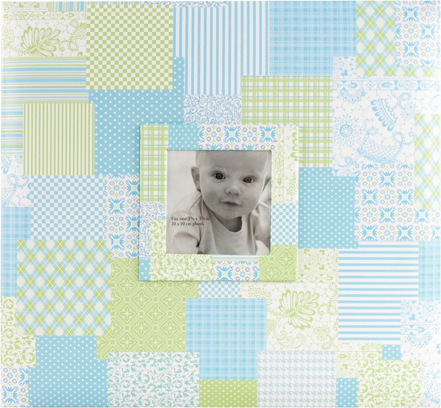 MCS Expandable 10-Page Baby Scrapbook Album with Photo Opening Cover and 12 x 12 Inch Pages, 13.5 x 12.5 Inch, Baby Blue Quilt