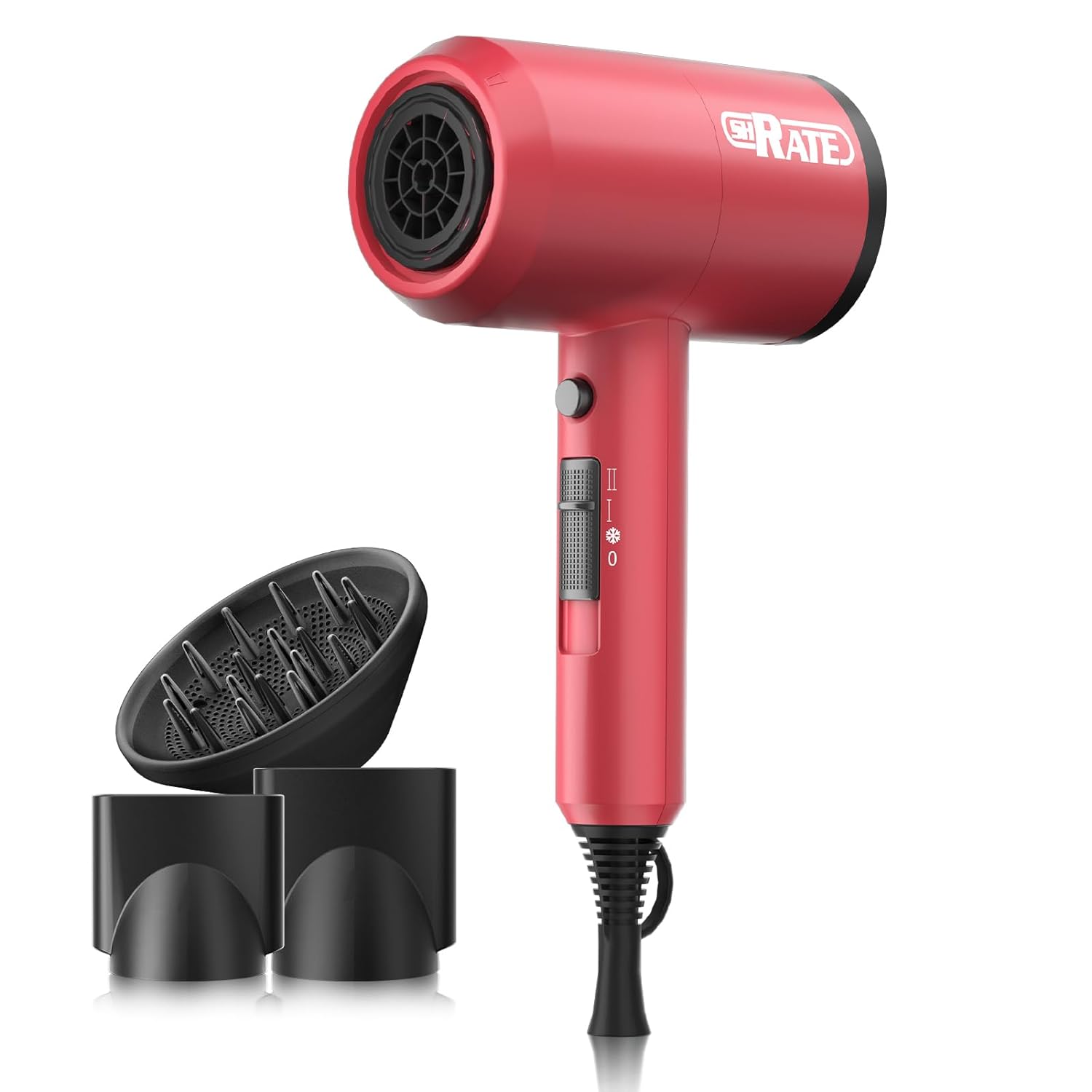 SHRATE Ionic Hair Dryer, Professional Salon Negative Ions Blow Dryer, Powerful 1800W for Fast Drying, 3 Heating/ 2 Speed, Cool Button, Damage Free Hair with Constant Temperature, Low Noise, Red